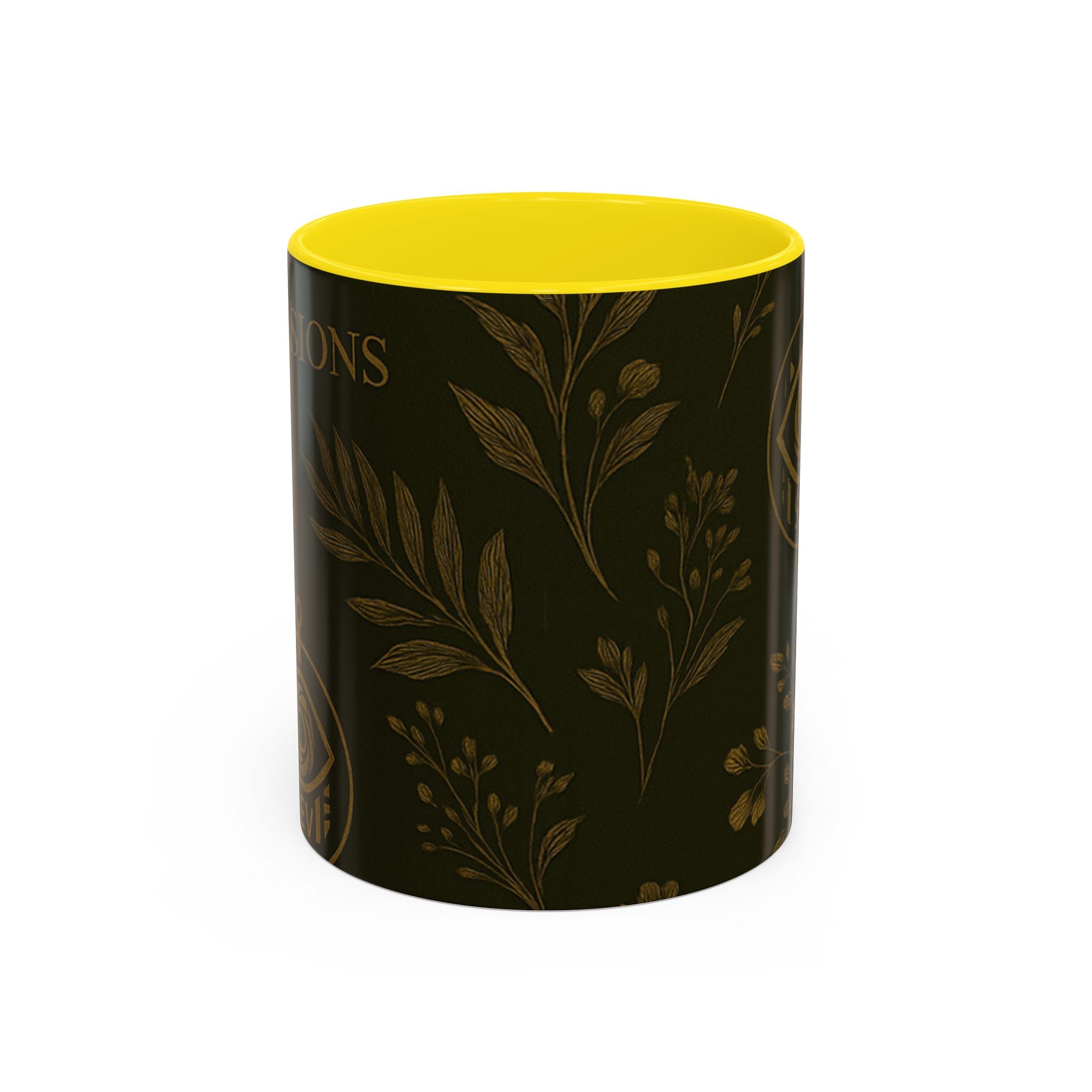 SEV ACCENT COFFEE MUG — DEEP OLIVE GOLD BOTANICAL — alternate view 12 of 68