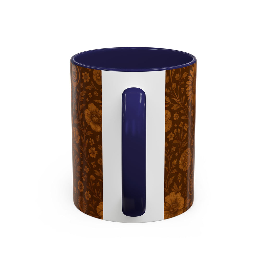 SEV ACCENT COFFEE MUG — BURNT SIENNA OCHRE FLORAL — alternate view 22 of 68