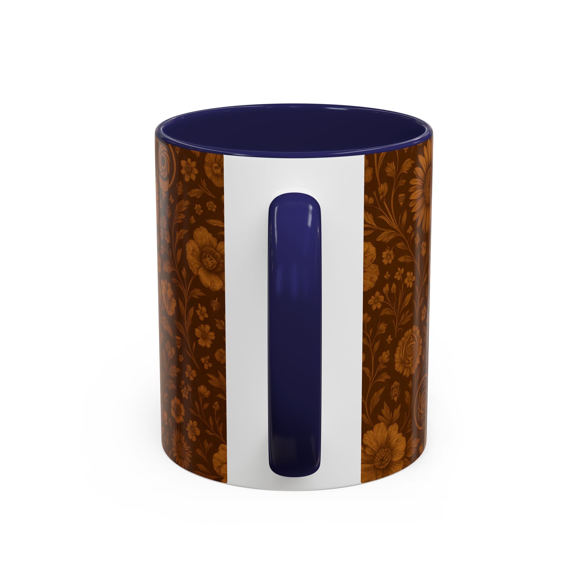 SEV ACCENT COFFEE MUG — BURNT SIENNA OCHRE FLORAL — alternate view 22 of 68