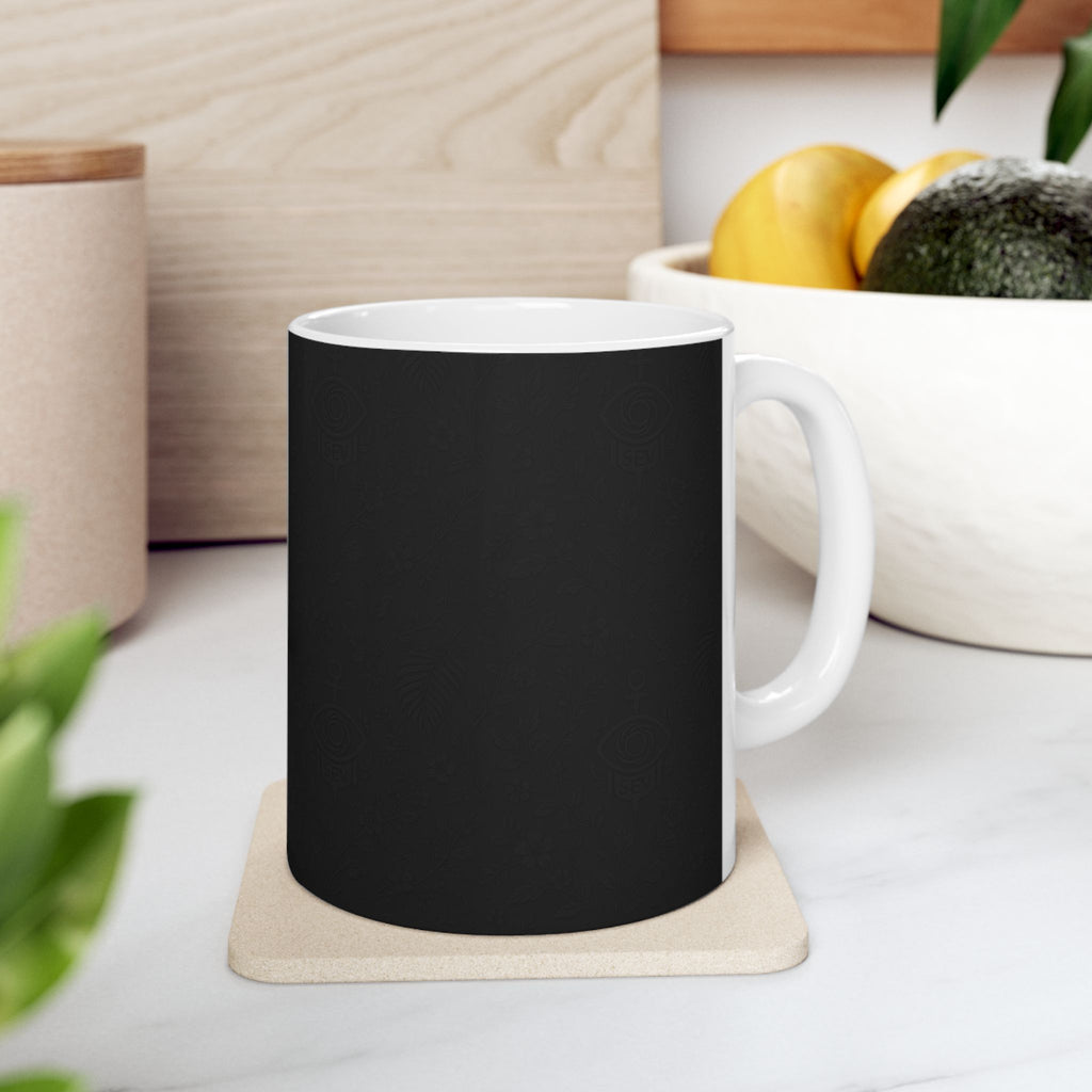 SEV CERAMIC MUG — NOIR GRAPHITE SUBTLE BOTANICAL — alternate view 2 of 7