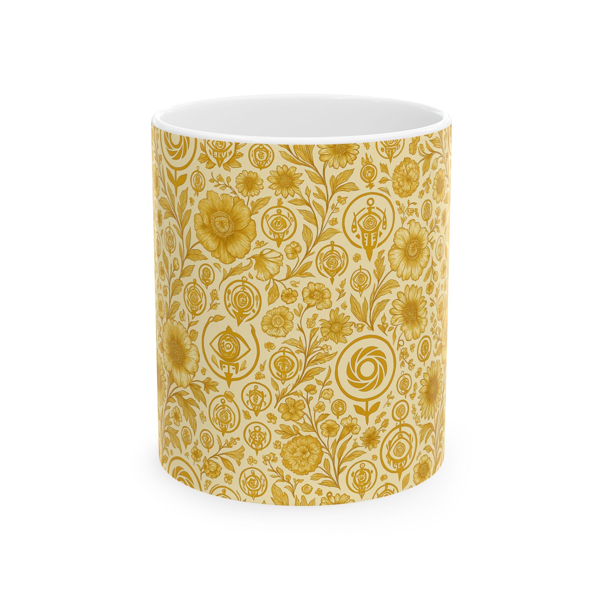 SEV CERAMIC MUG — GOLDCREAM FLORAL (LARGE SCALE) — alternate view 1 of 7
