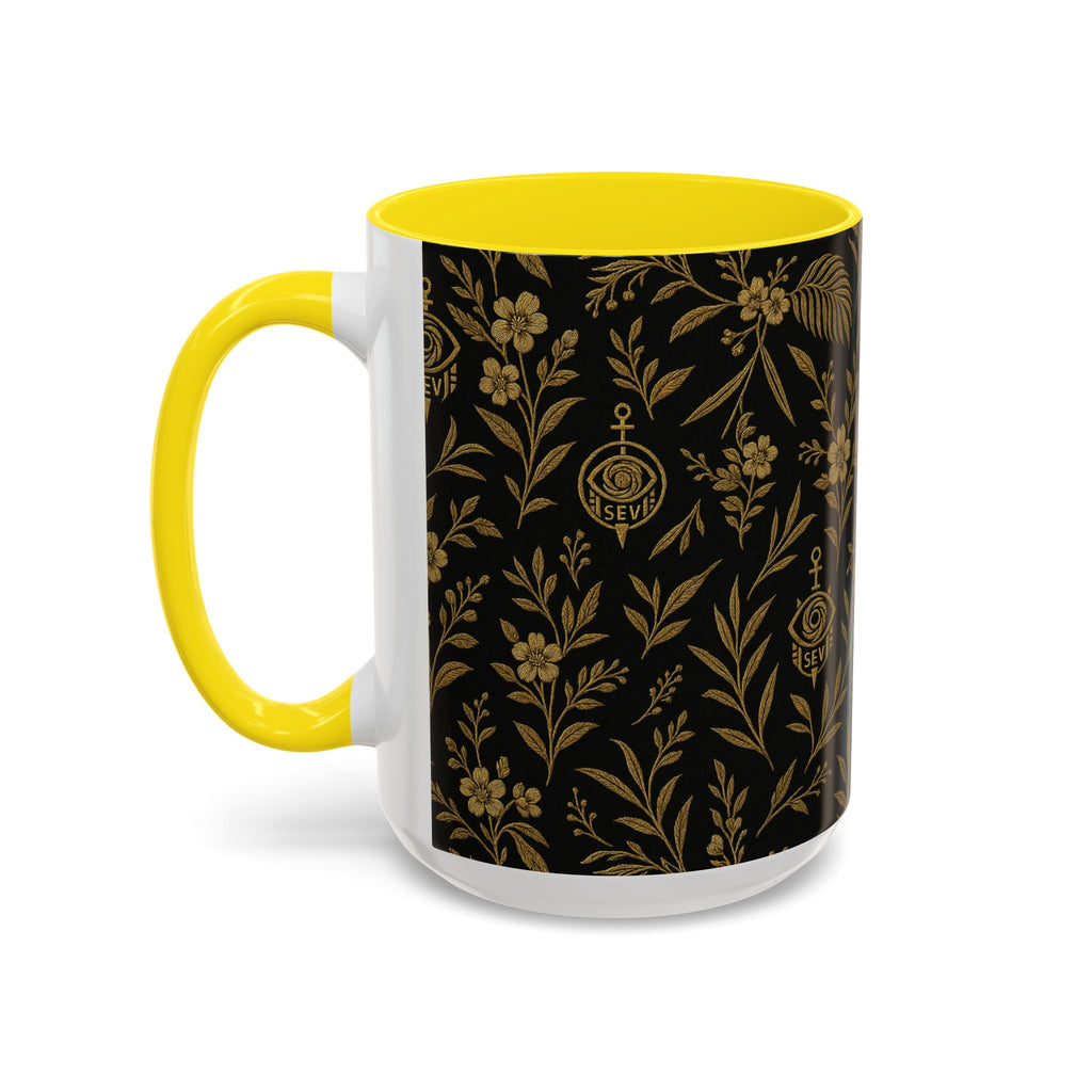 SEV ACCENT COFFEE MUG — TRUE NOIR RICH GOLD BOTANICAL — alternate view 57 of 68