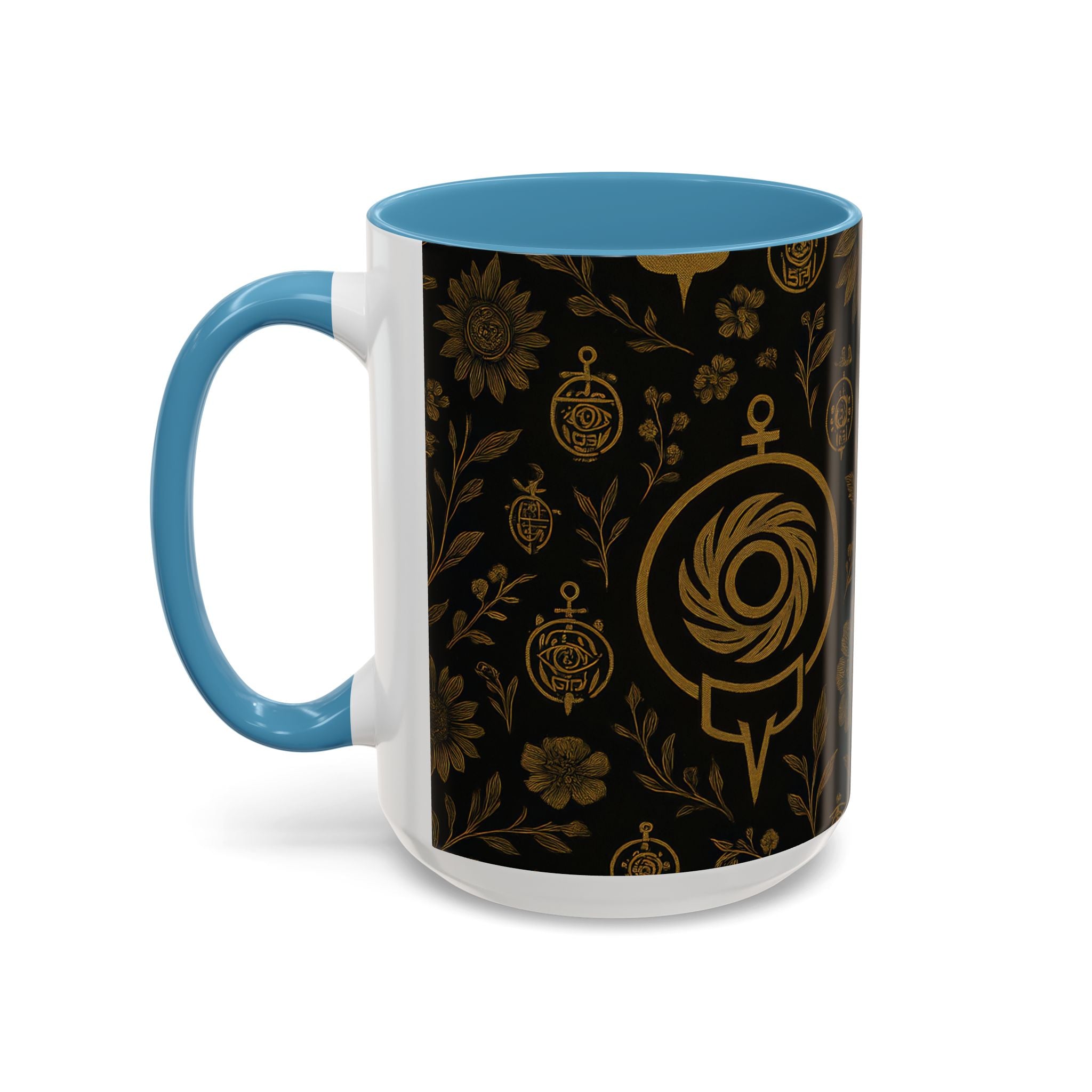 SEV ACCENT COFFEE MUG — NOIR GRAPHITE DEEP ANTIQUE GOLD FLORAL — alternate view 45 of 68