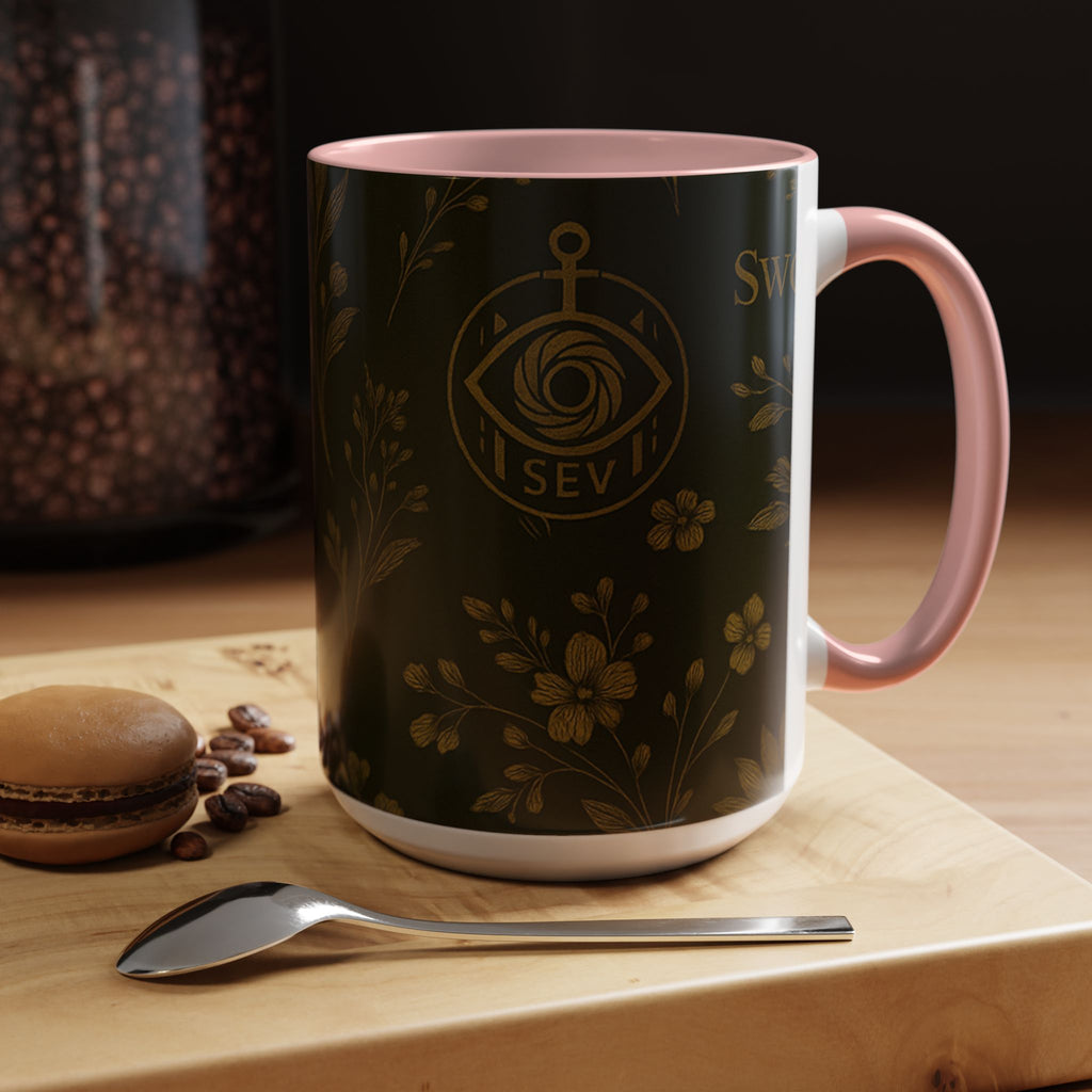 SEV ACCENT COFFEE MUG — DEEP OLIVE GOLD BOTANICAL — alternate view 38 of 68