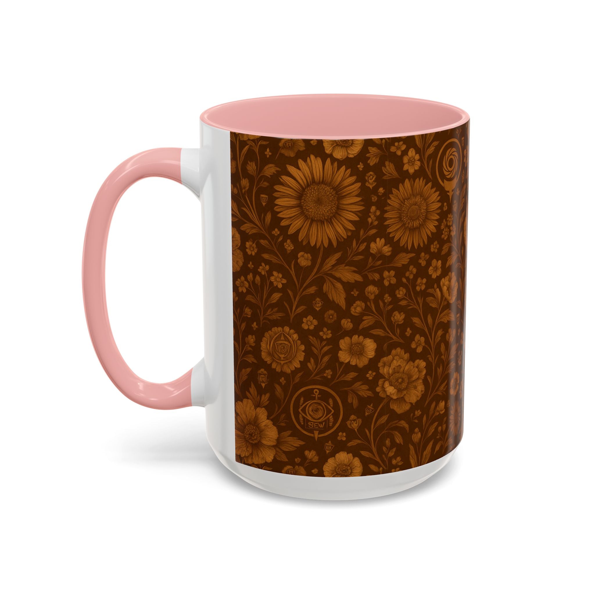 SEV ACCENT COFFEE MUG — BURNT SIENNA OCHRE FLORAL — alternate view 36 of 68