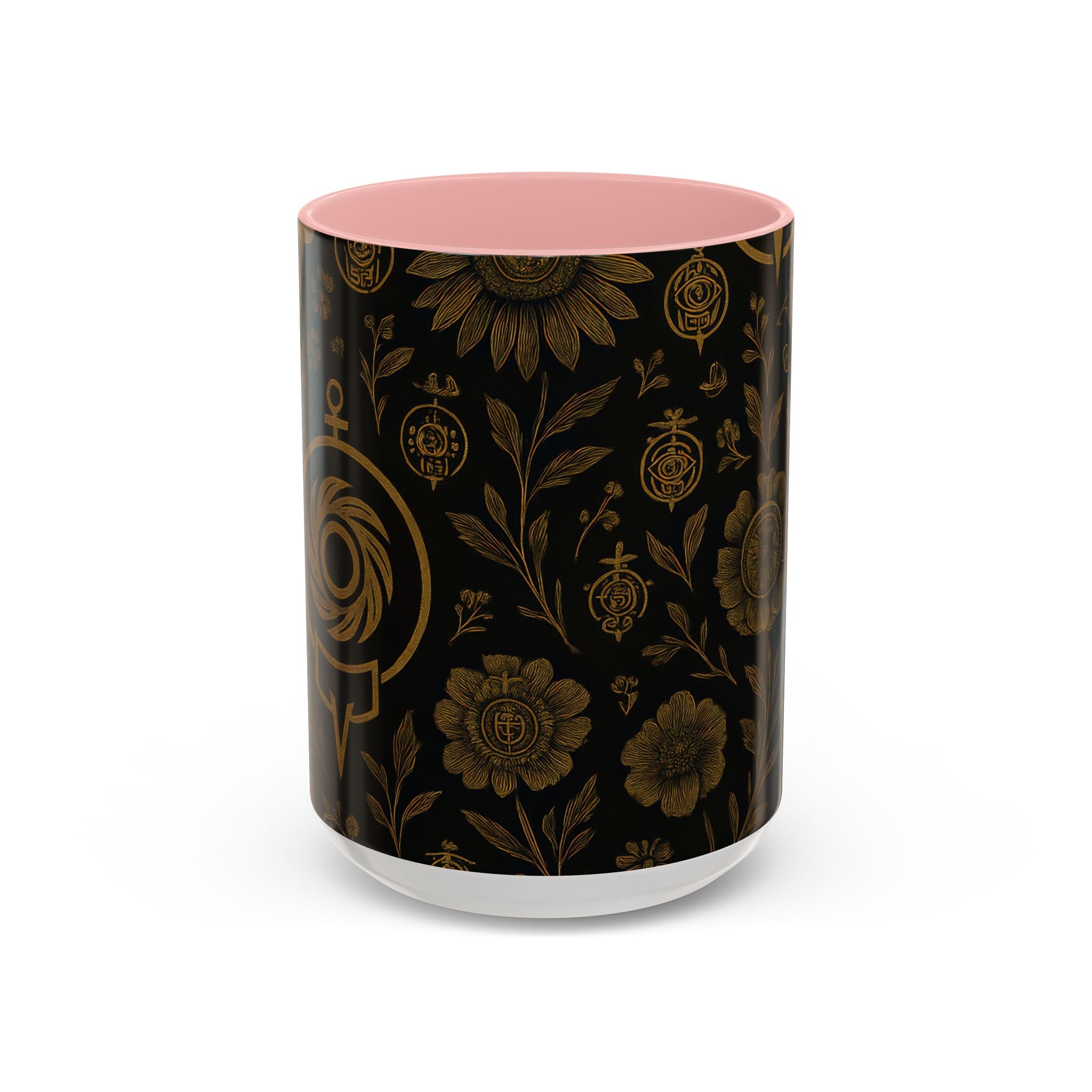 SEV ACCENT COFFEE MUG — NOIR GRAPHITE DEEP ANTIQUE GOLD FLORAL — alternate view 8 of 68