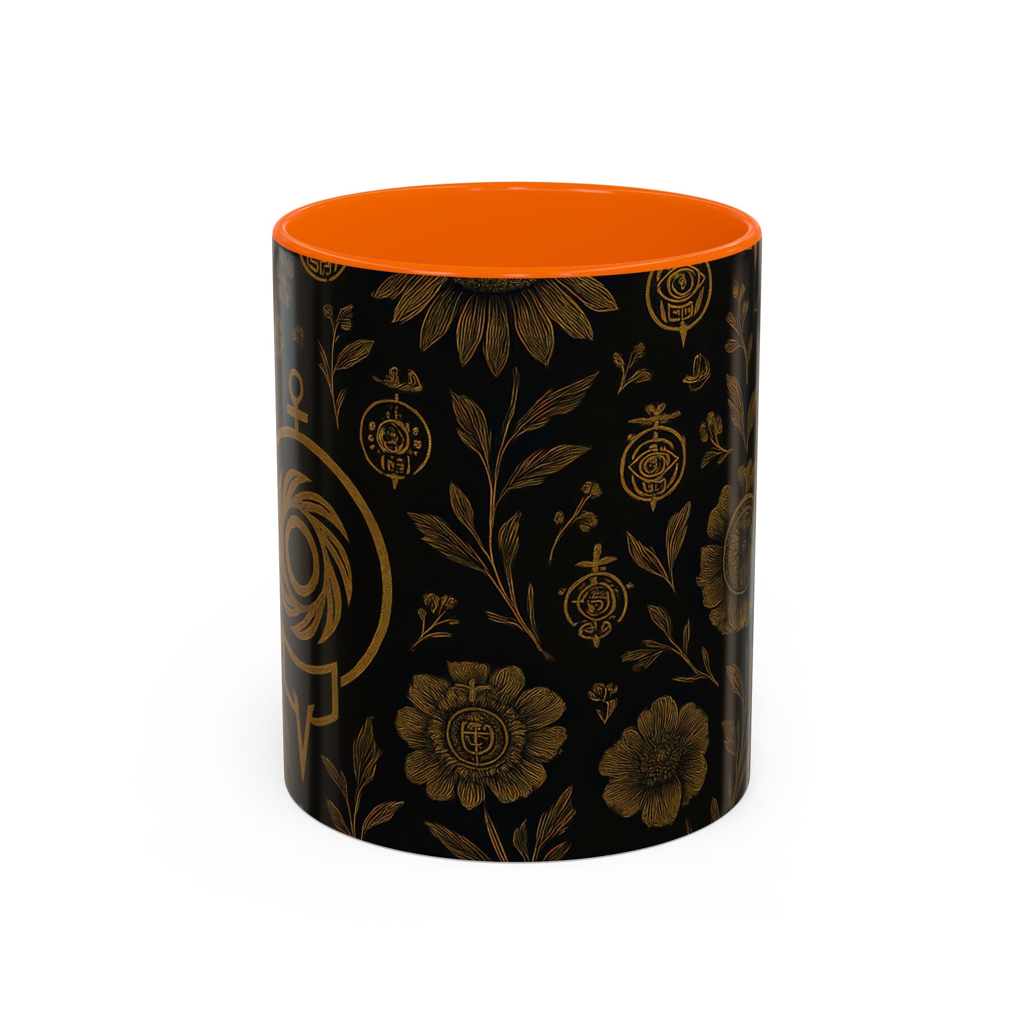 SEV ACCENT COFFEE MUG — NOIR GRAPHITE DEEP ANTIQUE GOLD FLORAL — alternate view 12 of 68