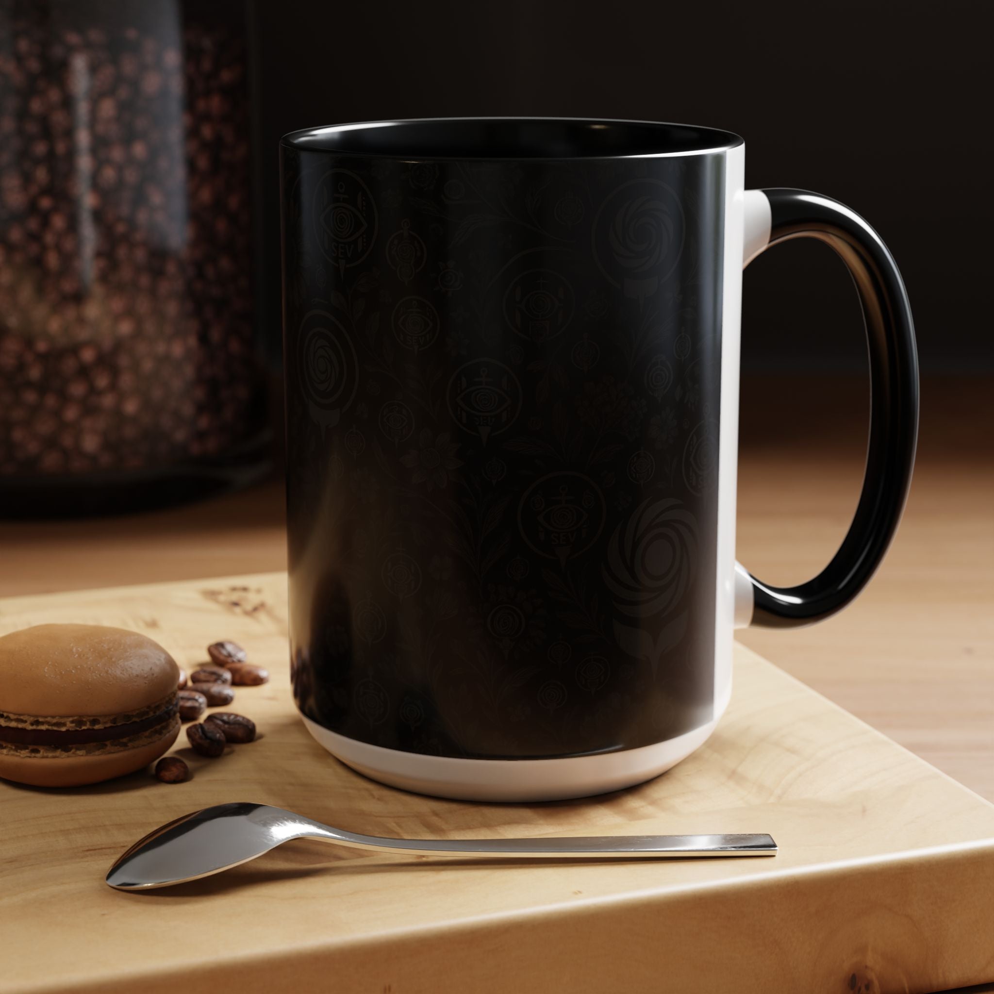 SEV ACCENT COFFEE MUG — COOL NOIR GRAPHITE FLORAL — alternate view 32 of 68
