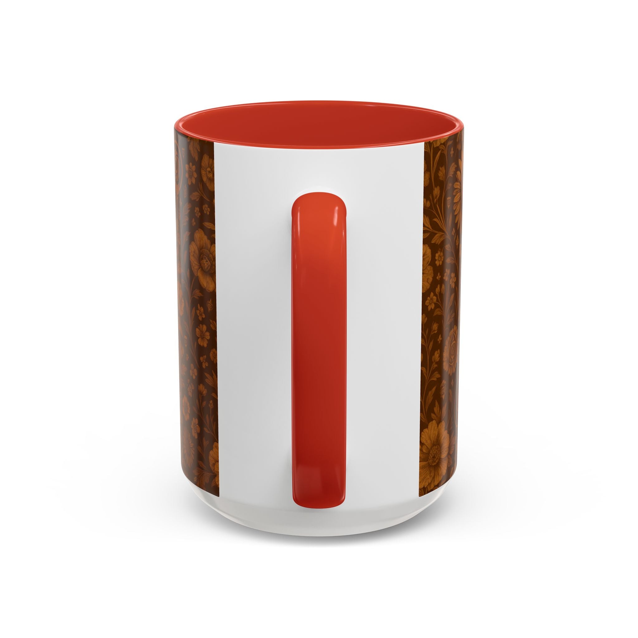 SEV ACCENT COFFEE MUG — BURNT SIENNA OCHRE FLORAL — alternate view 40 of 68