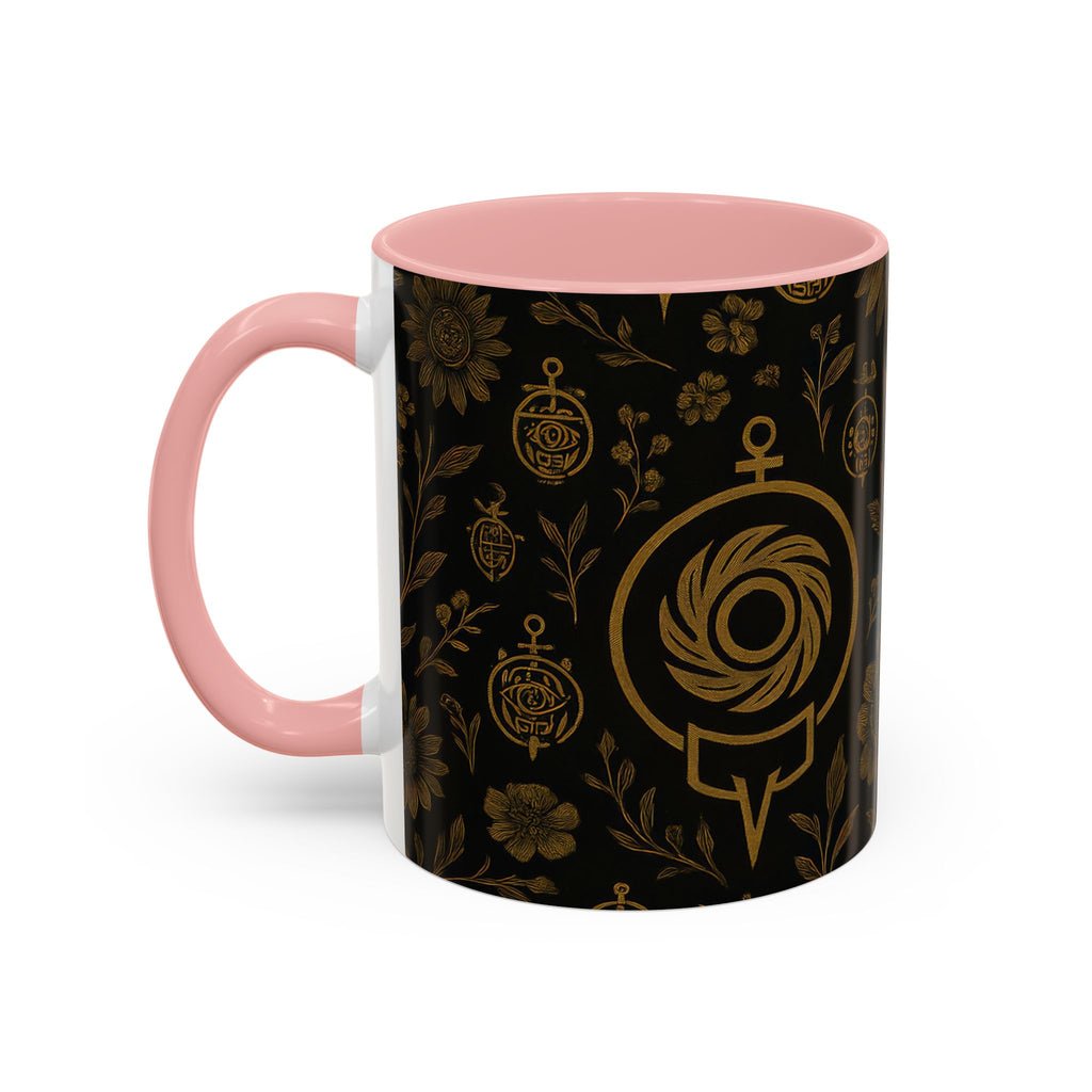 SEV ACCENT COFFEE MUG — NOIR GRAPHITE DEEP ANTIQUE GOLD FLORAL — alternate view 24 of 68