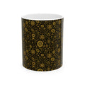 SEV CERAMIC MUG — NOIR GRAPHITE WARM GOLD FLORAL — alternate view 1 of 7