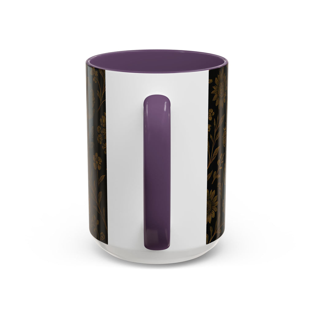SEV ACCENT COFFEE MUG — NOIR GRAPHITE DEEP ANTIQUE GOLD FLORAL — alternate view 67 of 68
