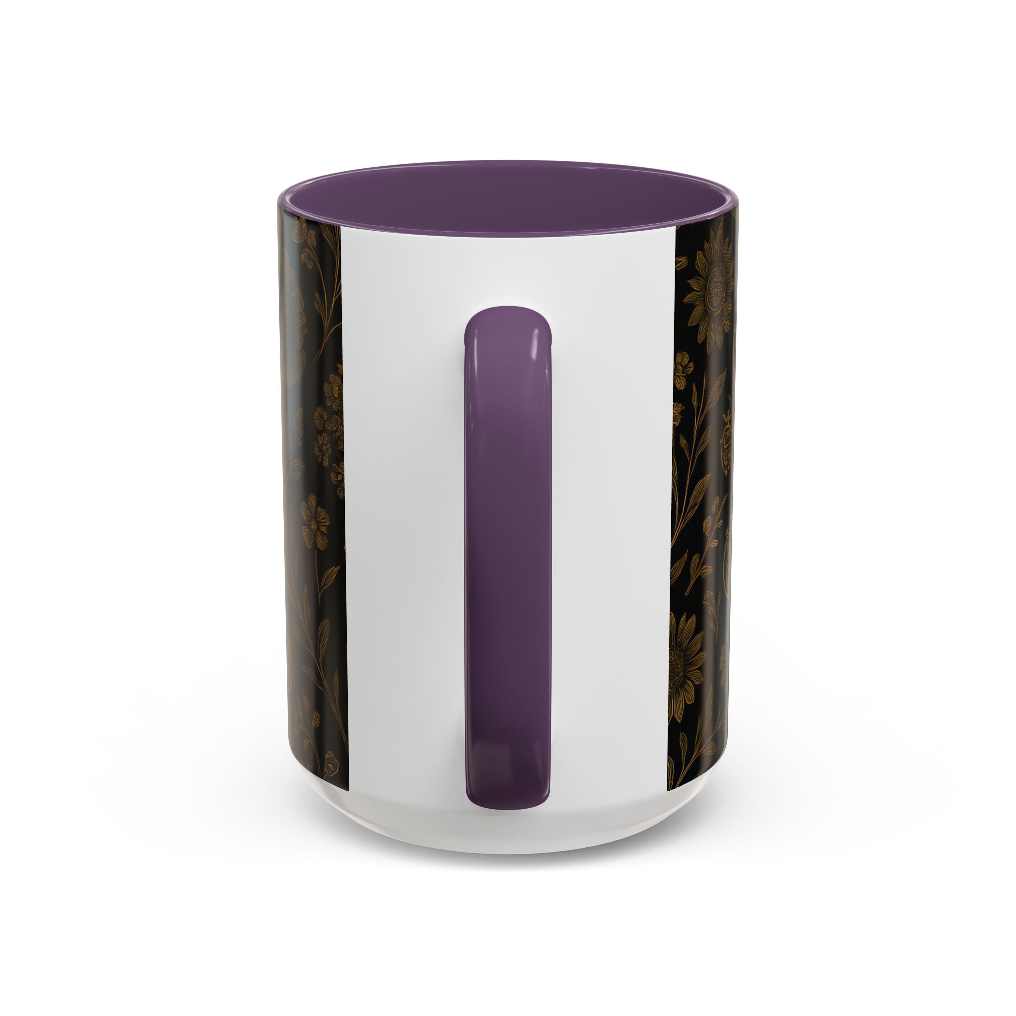 SEV ACCENT COFFEE MUG — NOIR GRAPHITE DEEP ANTIQUE GOLD FLORAL — alternate view 67 of 68