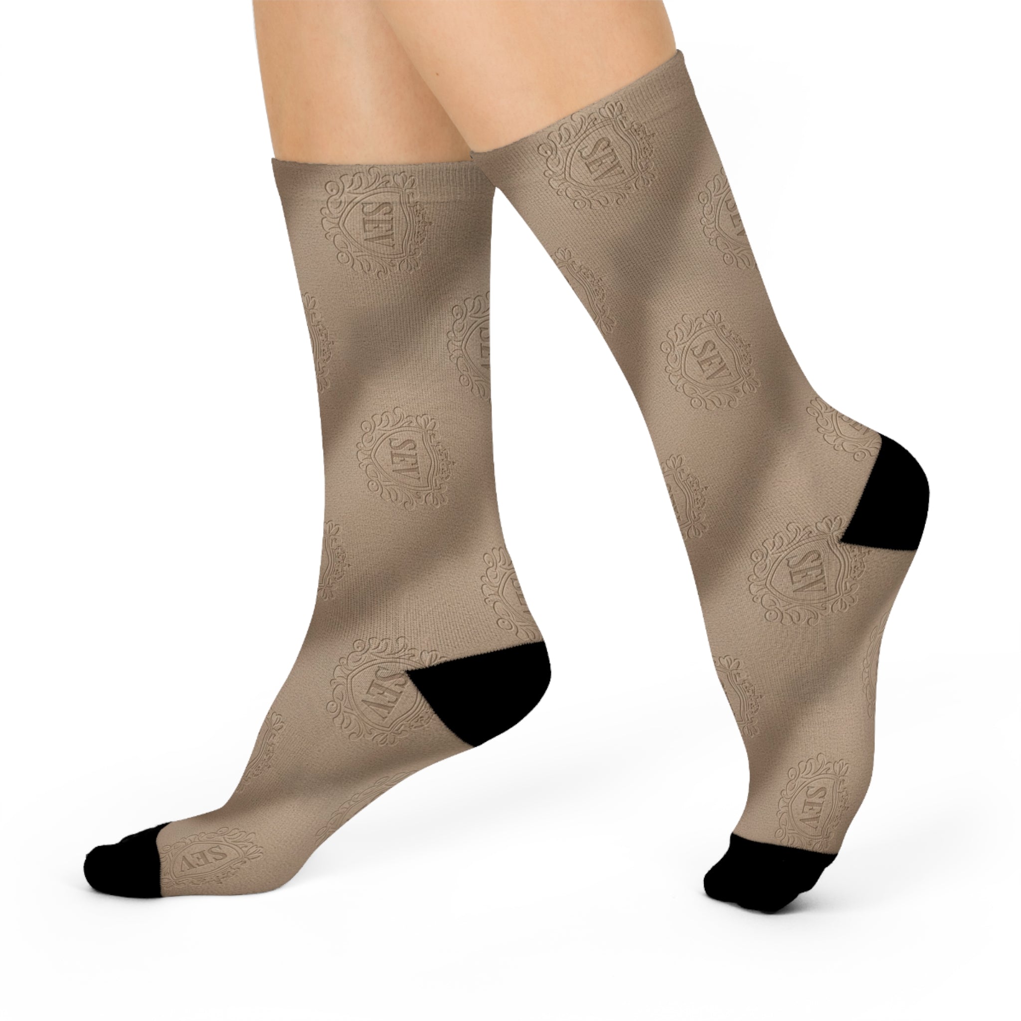 Refined Taupe Neutral Socks — SEV Raised Relief V3 — alternate view 2 of 4