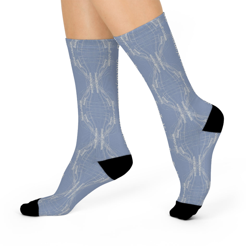 Refined Powder Sky Blue Socks — SEV Linear Weave — alternate view 2 of 4