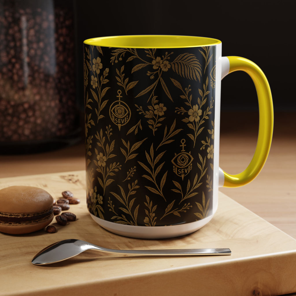 SEV ACCENT COFFEE MUG — TRUE NOIR RICH GOLD BOTANICAL — alternate view 59 of 68