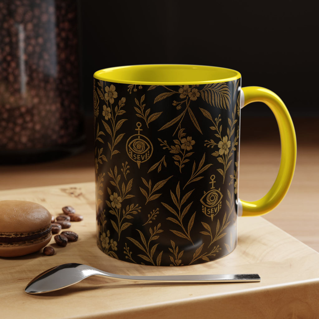 SEV ACCENT COFFEE MUG — TRUE NOIR RICH GOLD BOTANICAL — alternate view 53 of 68