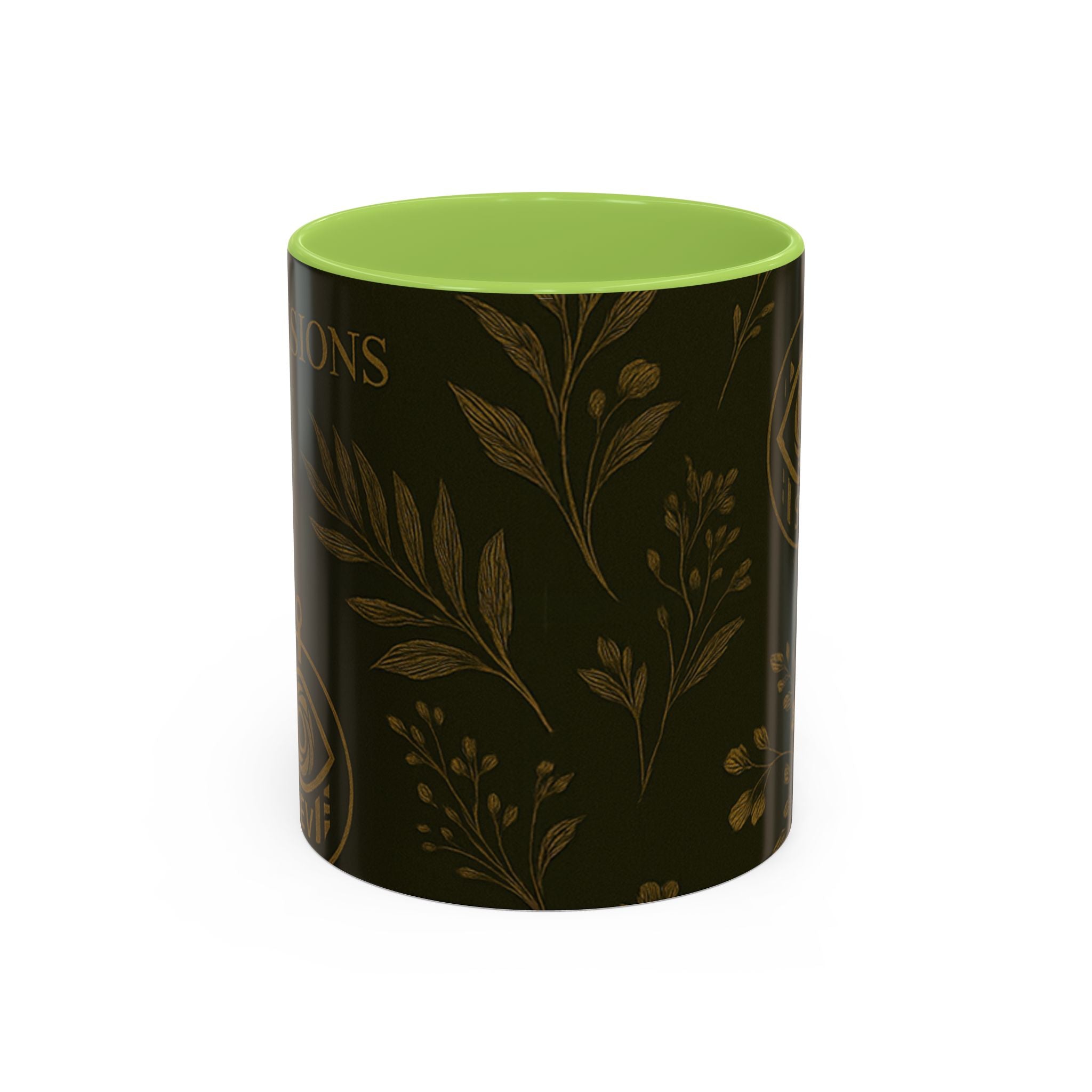 SEV ACCENT COFFEE MUG — DEEP OLIVE GOLD BOTANICAL — alternate view 15 of 68