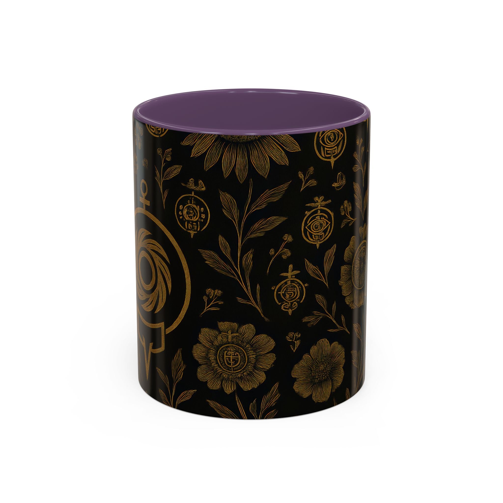 SEV ACCENT COFFEE MUG — NOIR GRAPHITE DEEP ANTIQUE GOLD FLORAL — alternate view 17 of 68