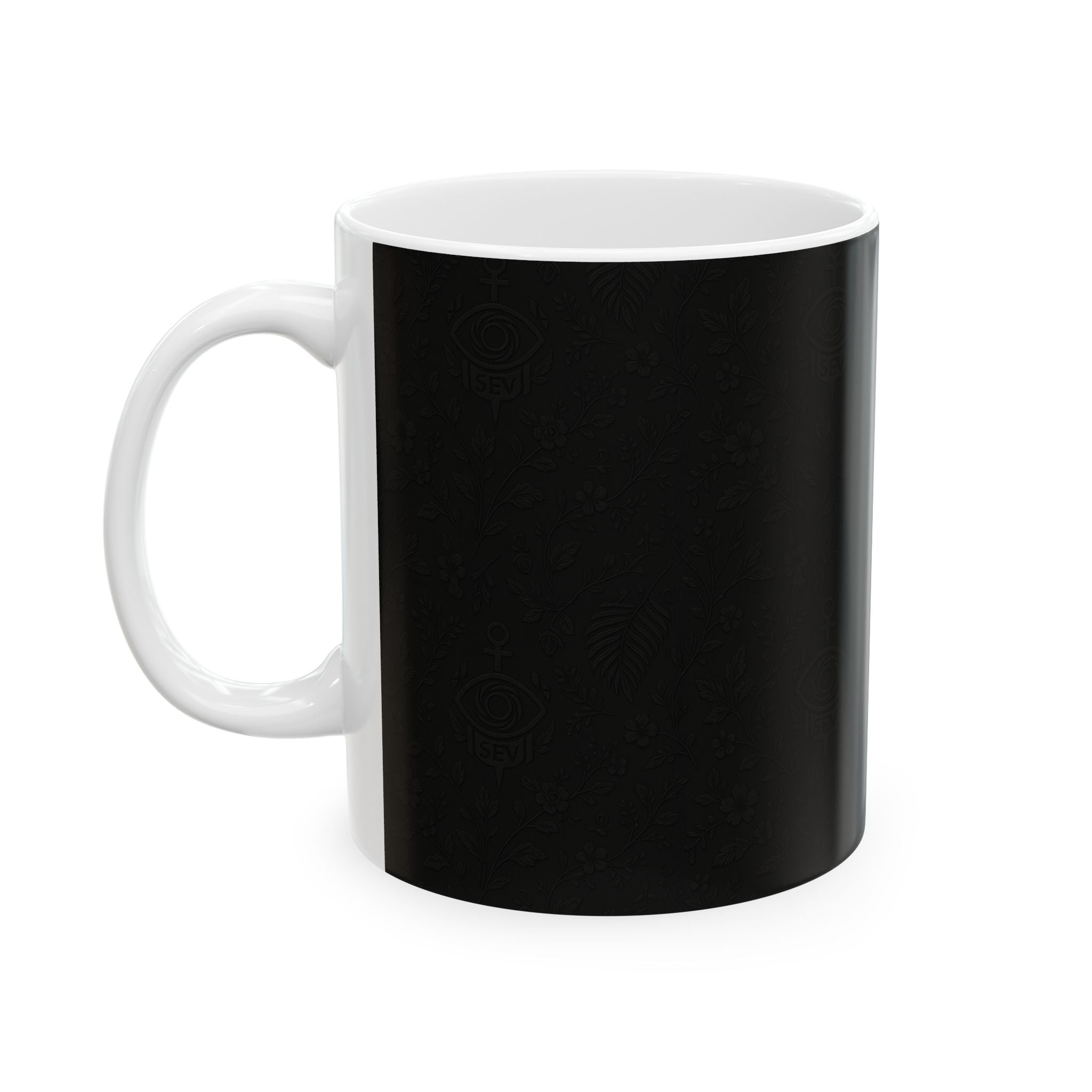SEV CERAMIC MUG — NOIR GRAPHITE SUBTLE BOTANICAL — alternate view 5 of 7