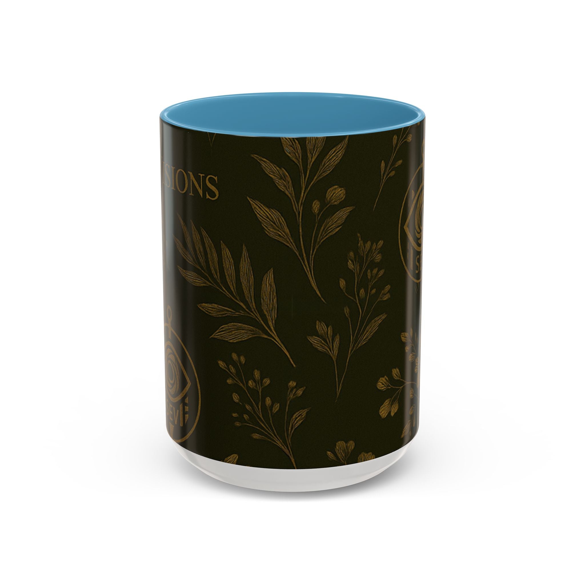 SEV ACCENT COFFEE MUG — DEEP OLIVE GOLD BOTANICAL — alternate view 10 of 68