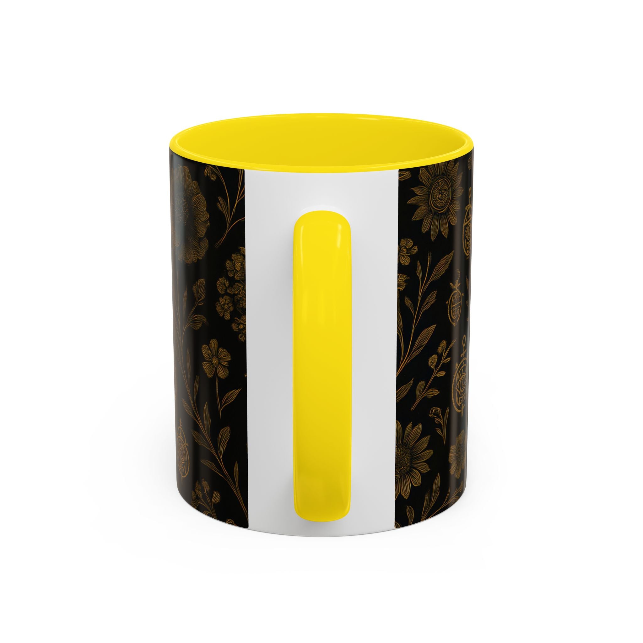 SEV ACCENT COFFEE MUG — NOIR GRAPHITE DEEP ANTIQUE GOLD FLORAL — alternate view 52 of 68