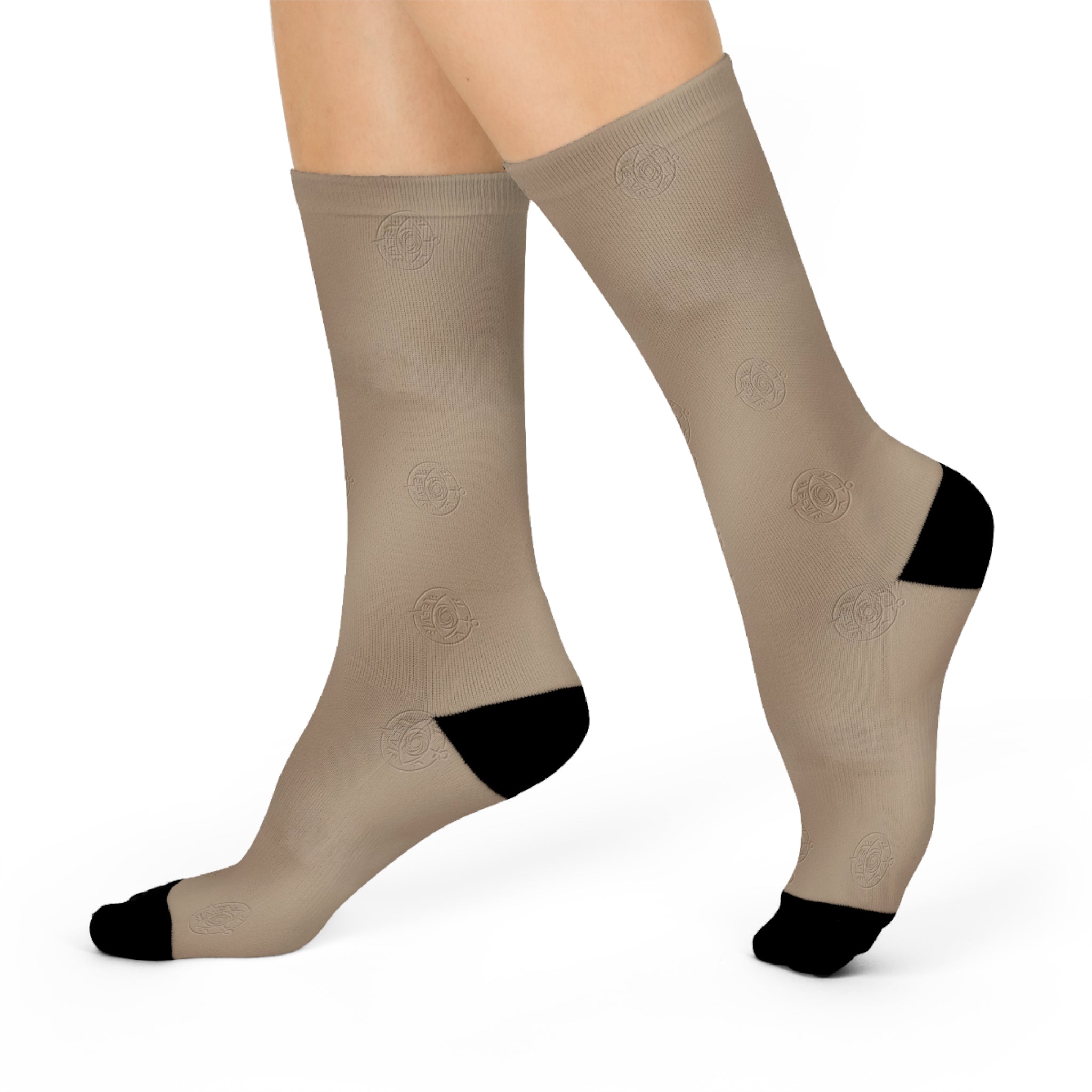 Refined Taupe Neutral Socks — SEV Raised Relief V1 — alternate view 2 of 4