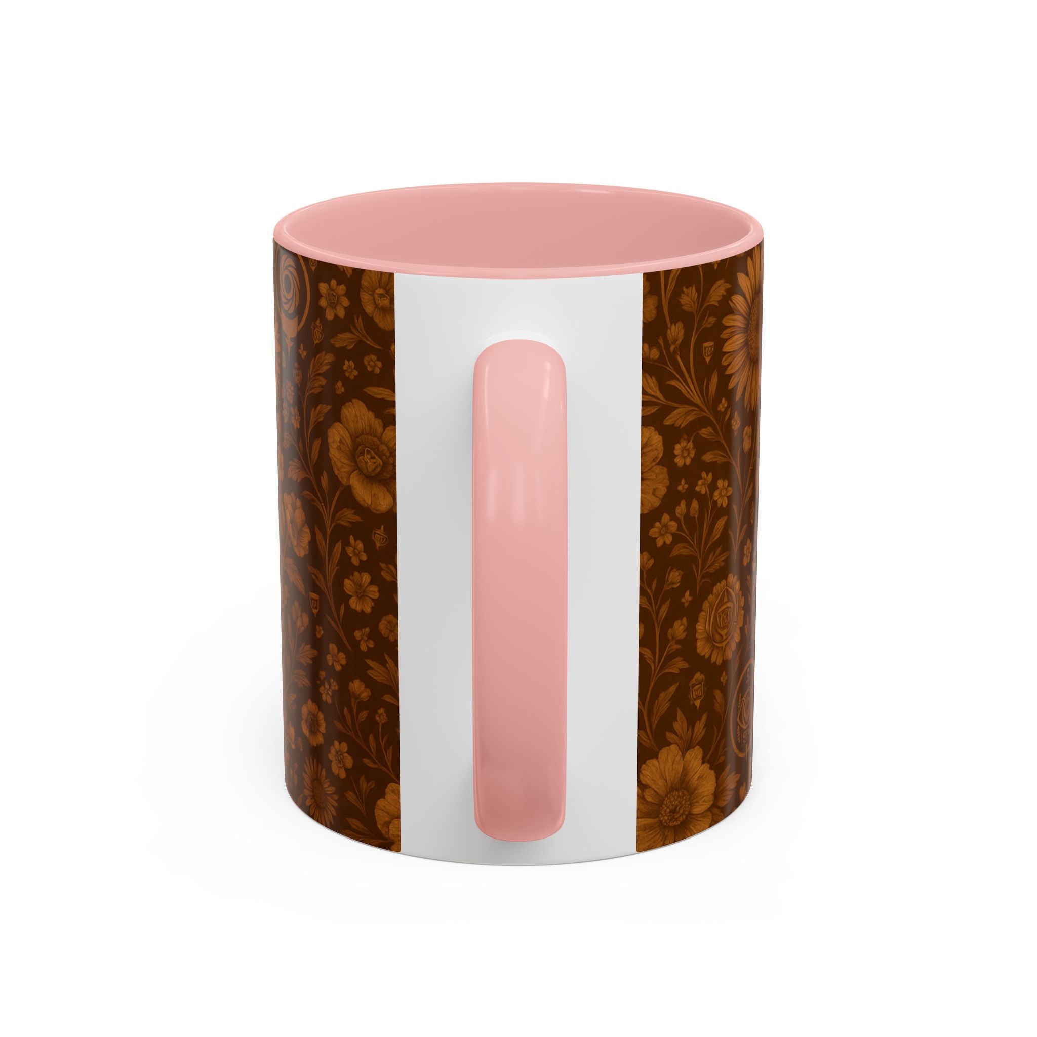 SEV ACCENT COFFEE MUG — BURNT SIENNA OCHRE FLORAL — alternate view 25 of 68