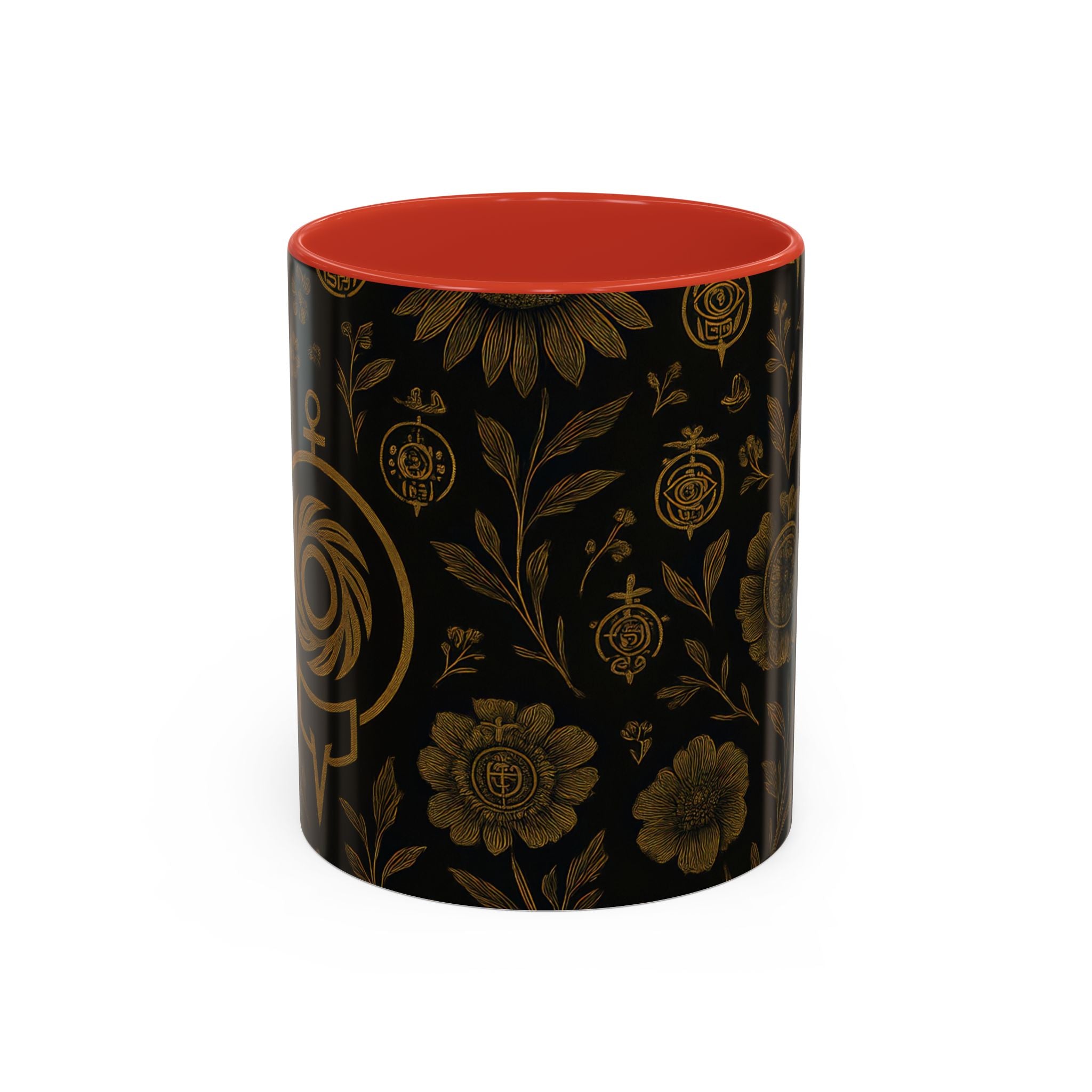 SEV ACCENT COFFEE MUG — NOIR GRAPHITE DEEP ANTIQUE GOLD FLORAL — alternate view 5 of 68