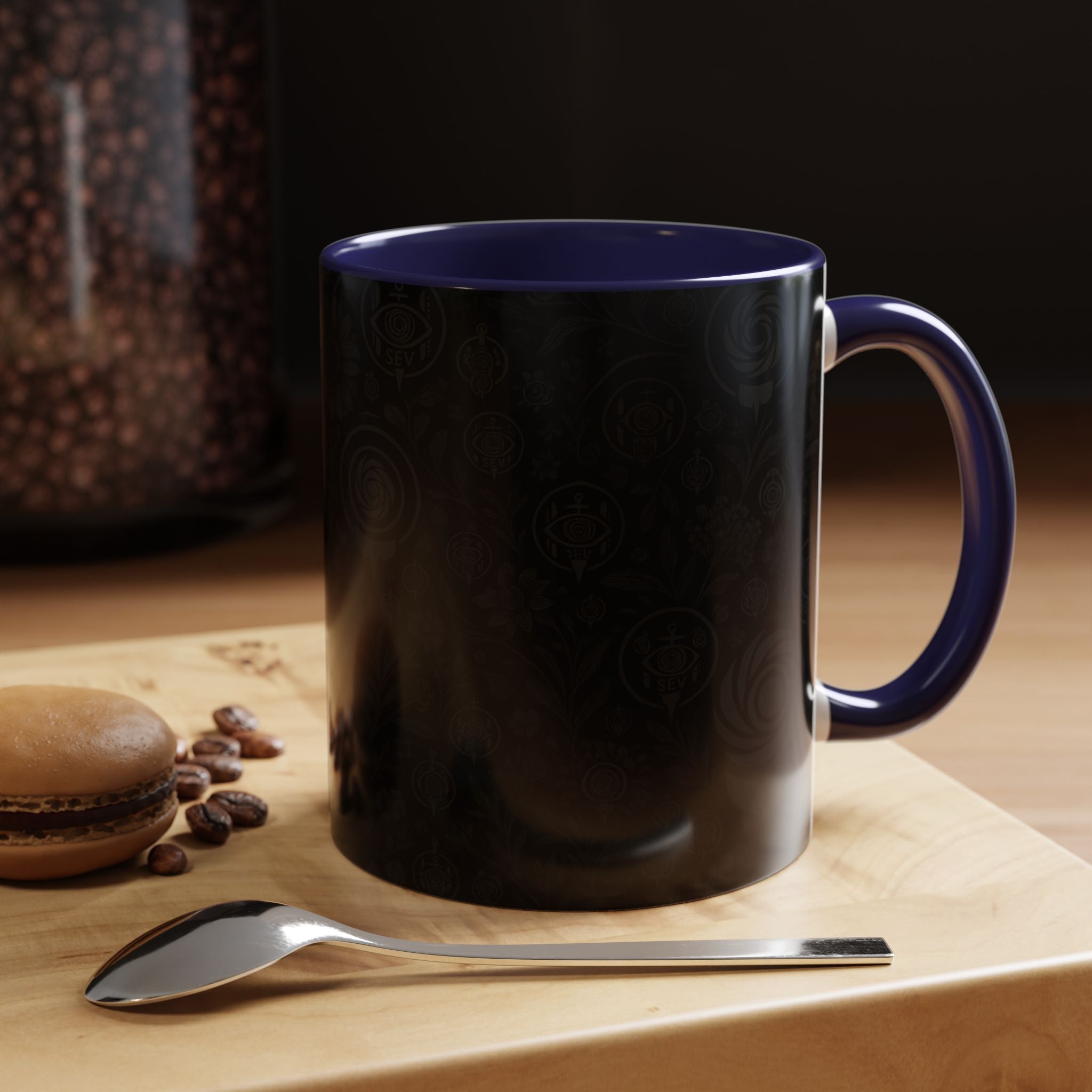 SEV ACCENT COFFEE MUG — COOL NOIR GRAPHITE FLORAL — alternate view 23 of 68