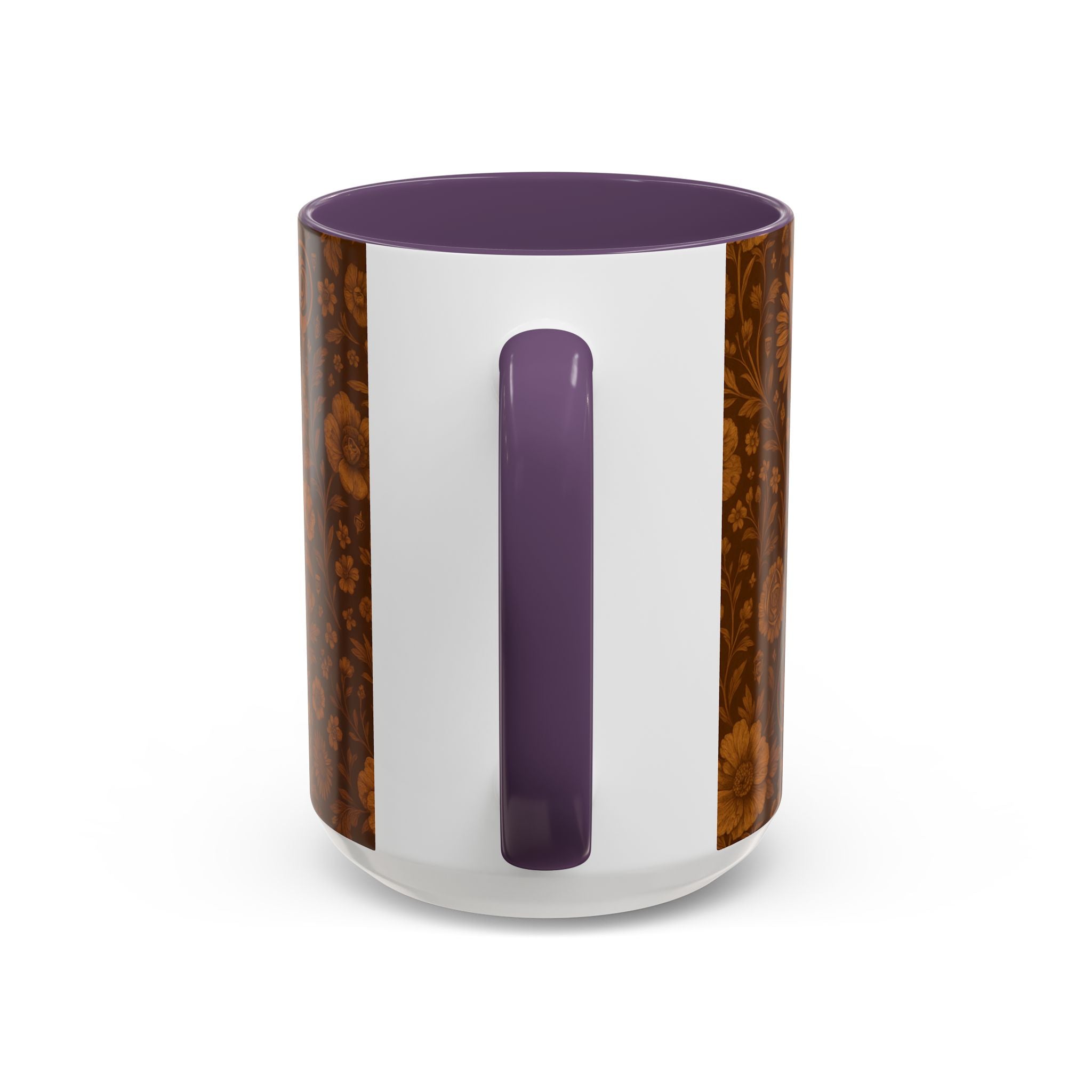 SEV ACCENT COFFEE MUG — BURNT SIENNA OCHRE FLORAL — alternate view 67 of 68