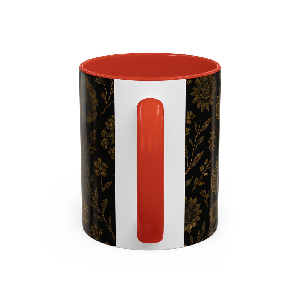 SEV ACCENT COFFEE MUG — NOIR GRAPHITE DEEP ANTIQUE GOLD FLORAL — alternate view 28 of 68