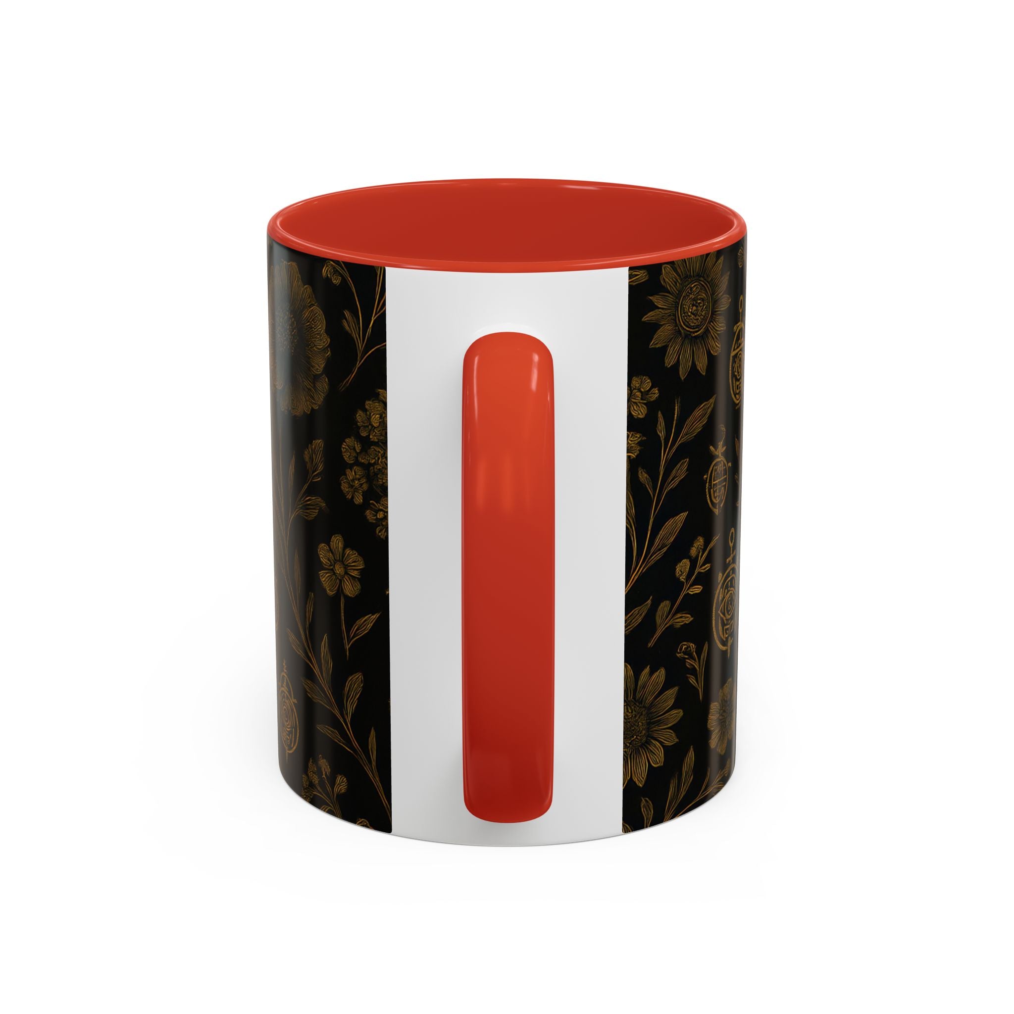 SEV ACCENT COFFEE MUG — NOIR GRAPHITE DEEP ANTIQUE GOLD FLORAL — alternate view 28 of 68