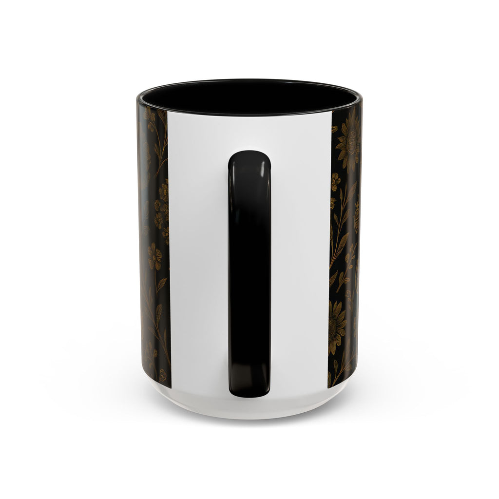 SEV ACCENT COFFEE MUG — NOIR GRAPHITE DEEP ANTIQUE GOLD FLORAL — alternate view 31 of 68