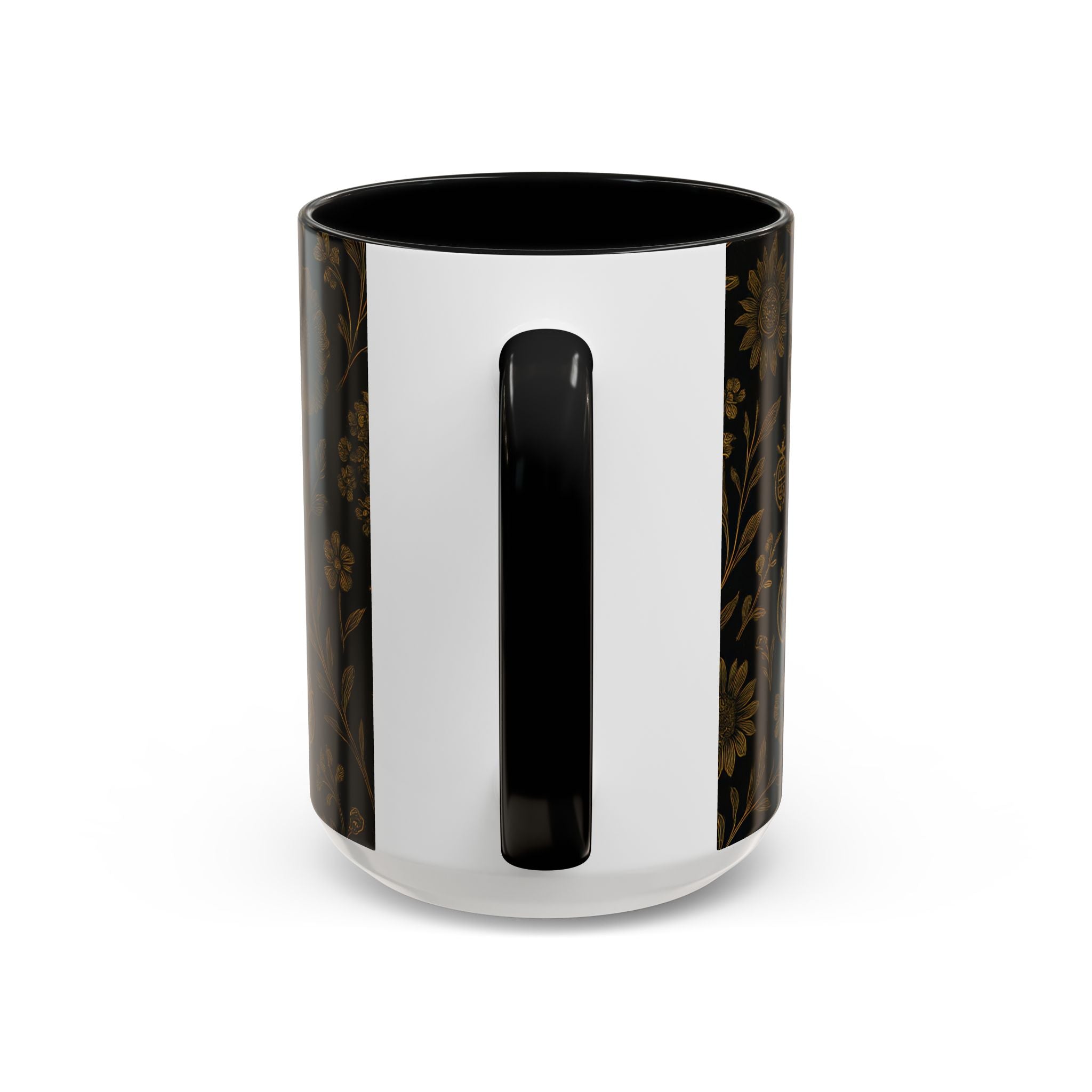 SEV ACCENT COFFEE MUG — NOIR GRAPHITE DEEP ANTIQUE GOLD FLORAL — alternate view 31 of 68