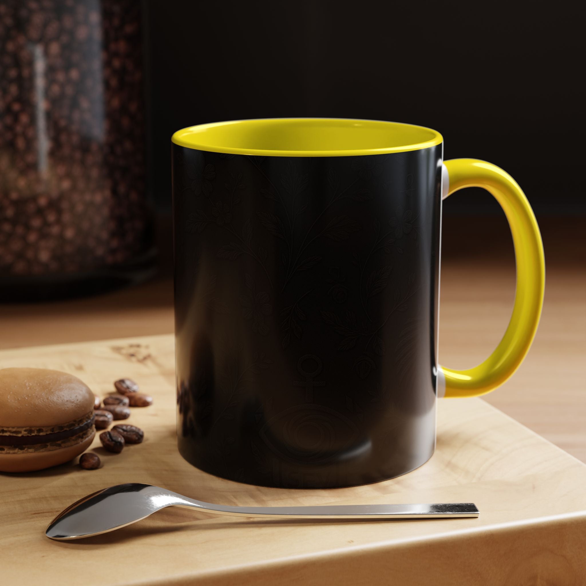SEV ACCENT COFFEE MUG — NOIR GRAPHITE SUBTLE BOTANICAL — alternate view 53 of 68