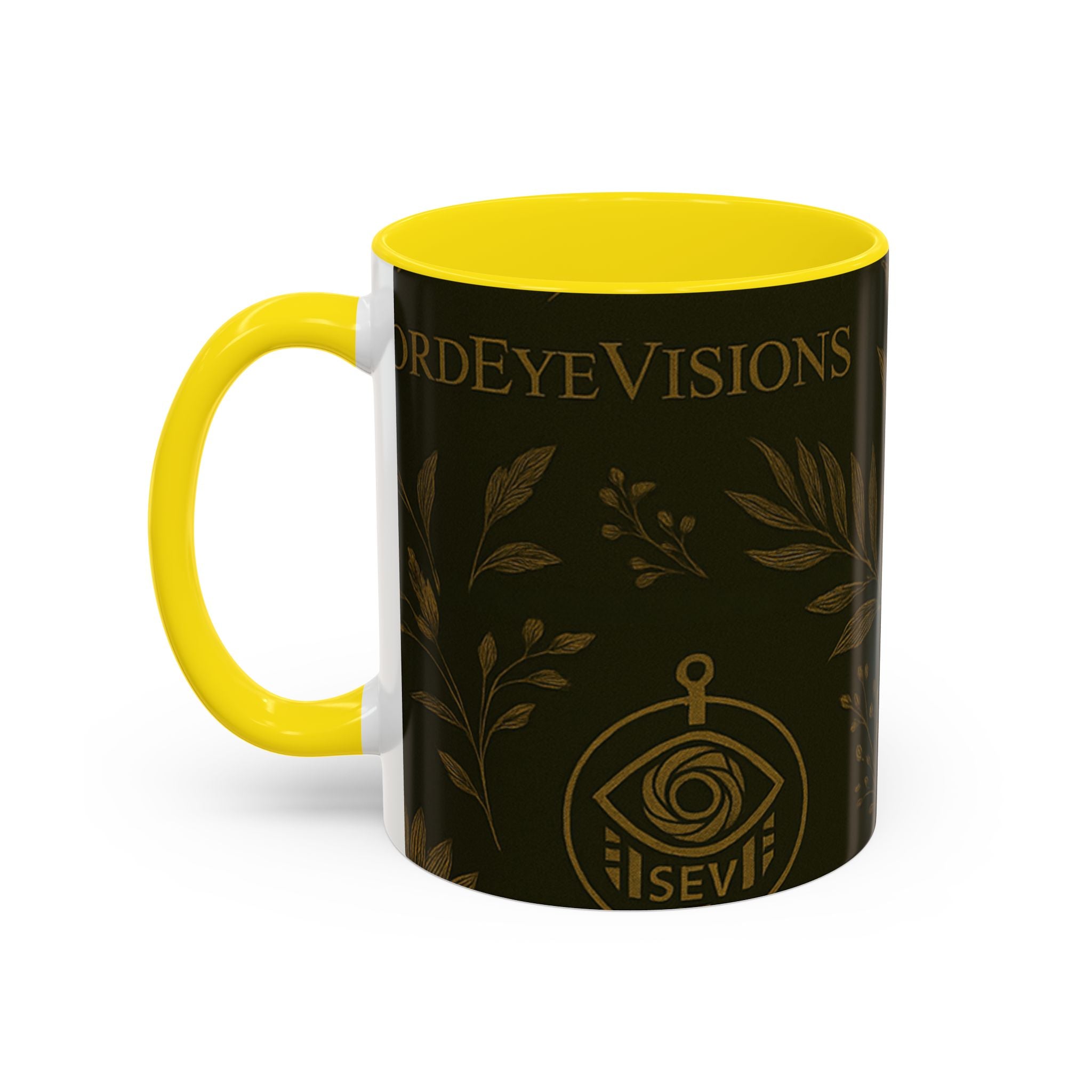 SEV ACCENT COFFEE MUG — DEEP OLIVE GOLD BOTANICAL — alternate view 51 of 68