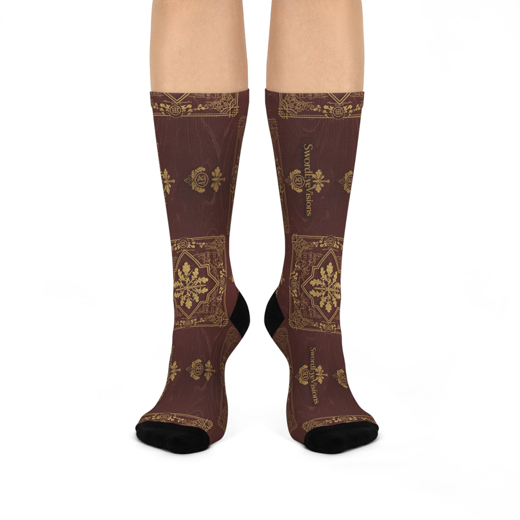 Imperial Burgundy Gold Socks — SEV Shadow Layer V2 — alternate view 1 of 4