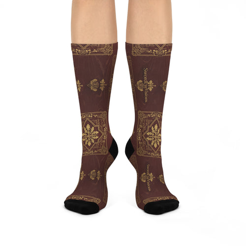 Imperial Burgundy Gold Socks — SEV Shadow Layer V2 — alternate view 1 of 4