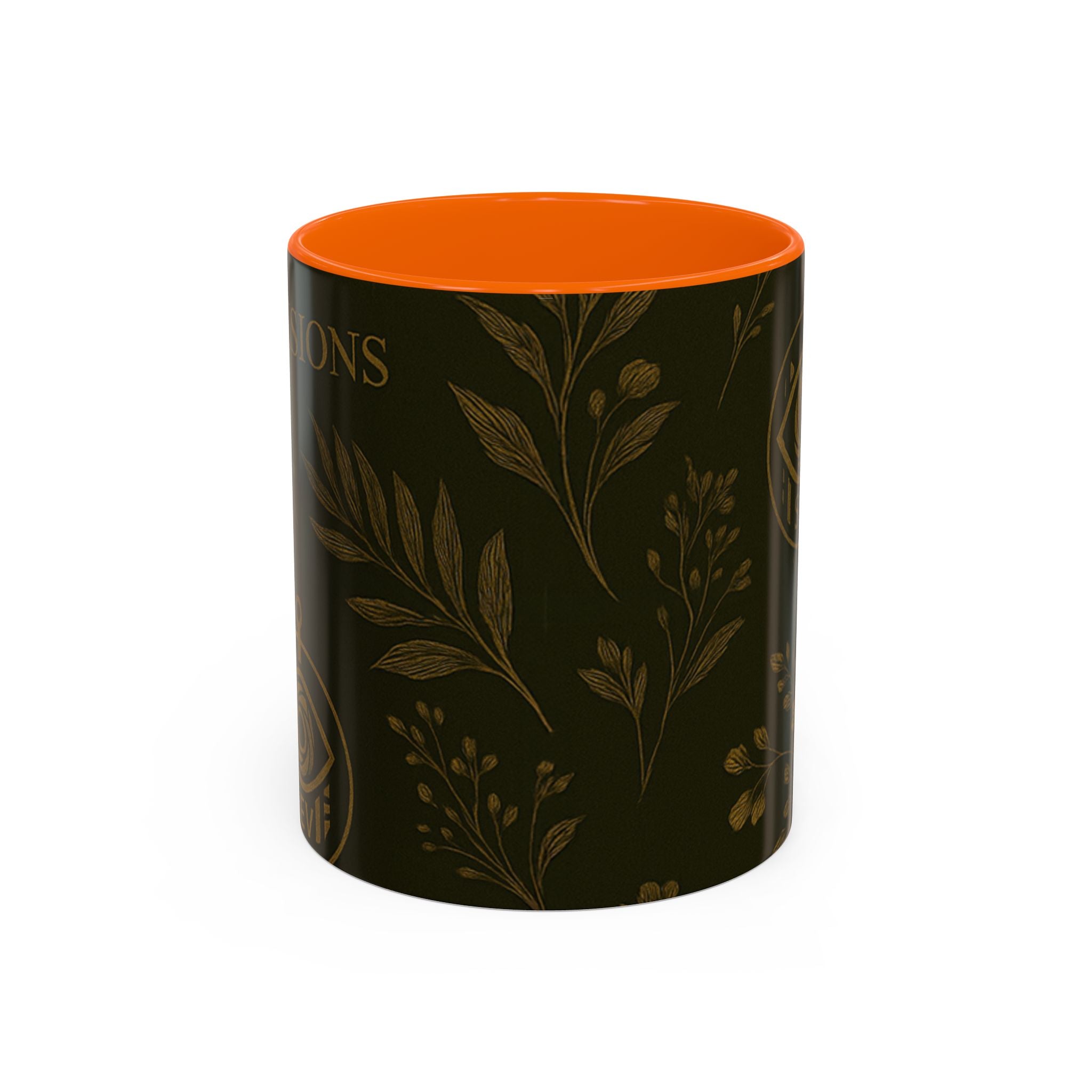 SEV ACCENT COFFEE MUG — DEEP OLIVE GOLD BOTANICAL — alternate view 11 of 68