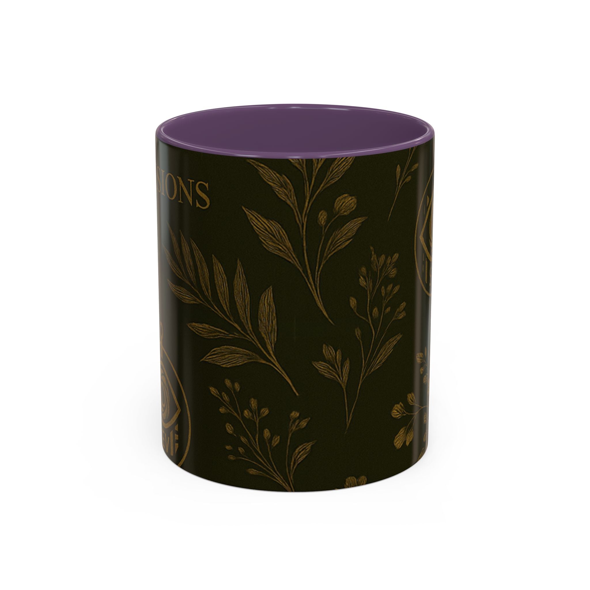 SEV ACCENT COFFEE MUG — DEEP OLIVE GOLD BOTANICAL — alternate view 16 of 68