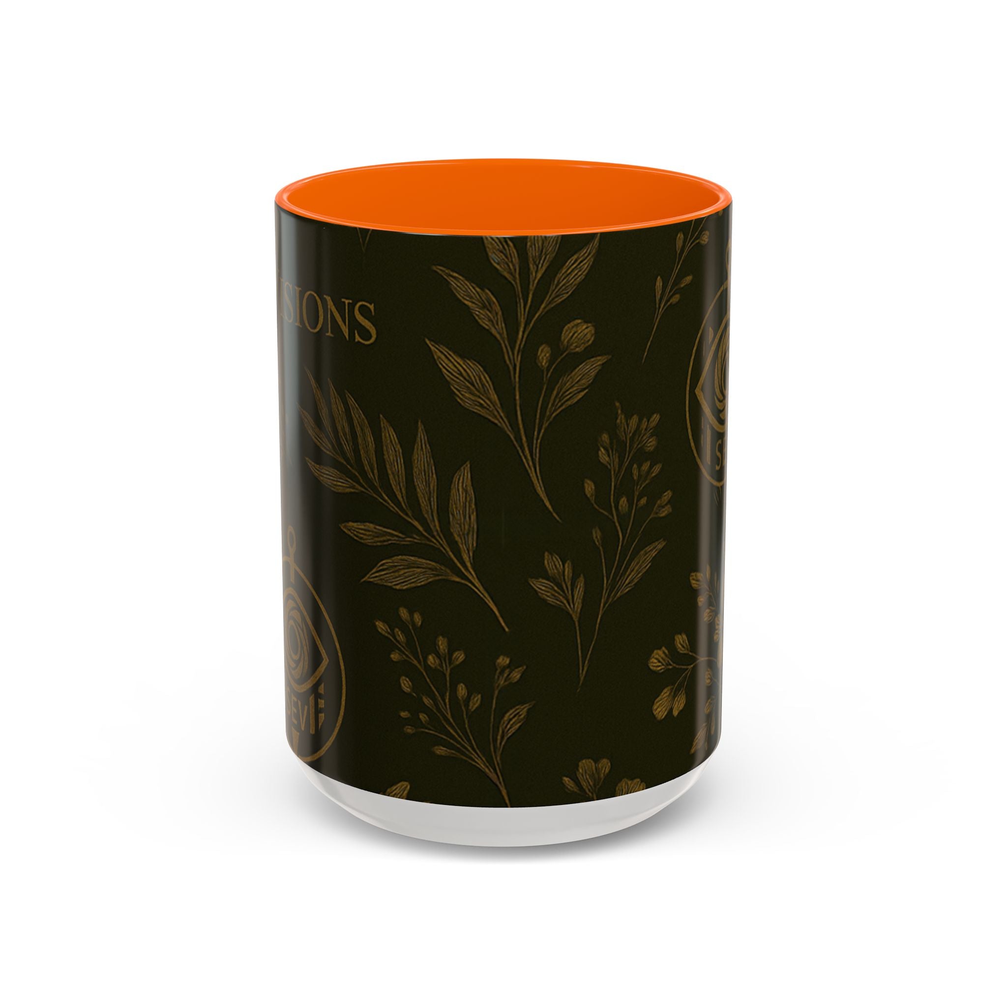SEV ACCENT COFFEE MUG — DEEP OLIVE GOLD BOTANICAL — alternate view 13 of 68