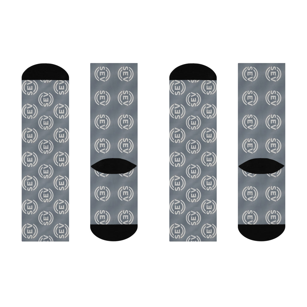 Winter Steel Grey Socks — SEV Grey Monogram (Dense) — alternate view 3 of 4