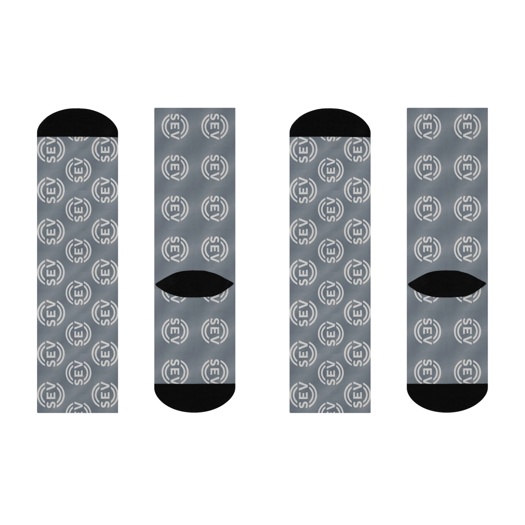 Winter Steel Grey Socks — SEV Grey Monogram (Dense) — alternate view 3 of 4