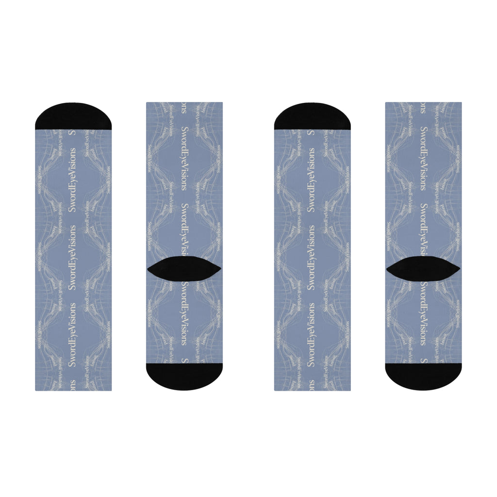 Refined Powder Sky Blue Socks — SEV Linear Weave — alternate view 3 of 4