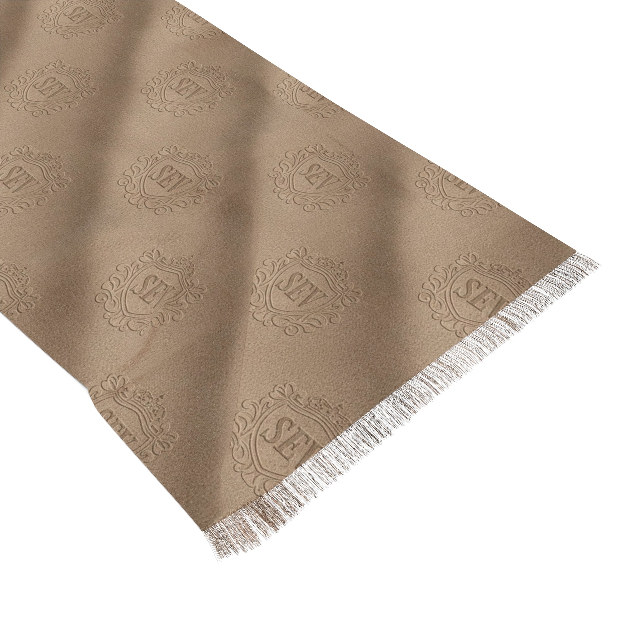 Refined Taupe Neutral Scarf — SEV Raised Relief V3 Pattern — alternate view 1 of 6