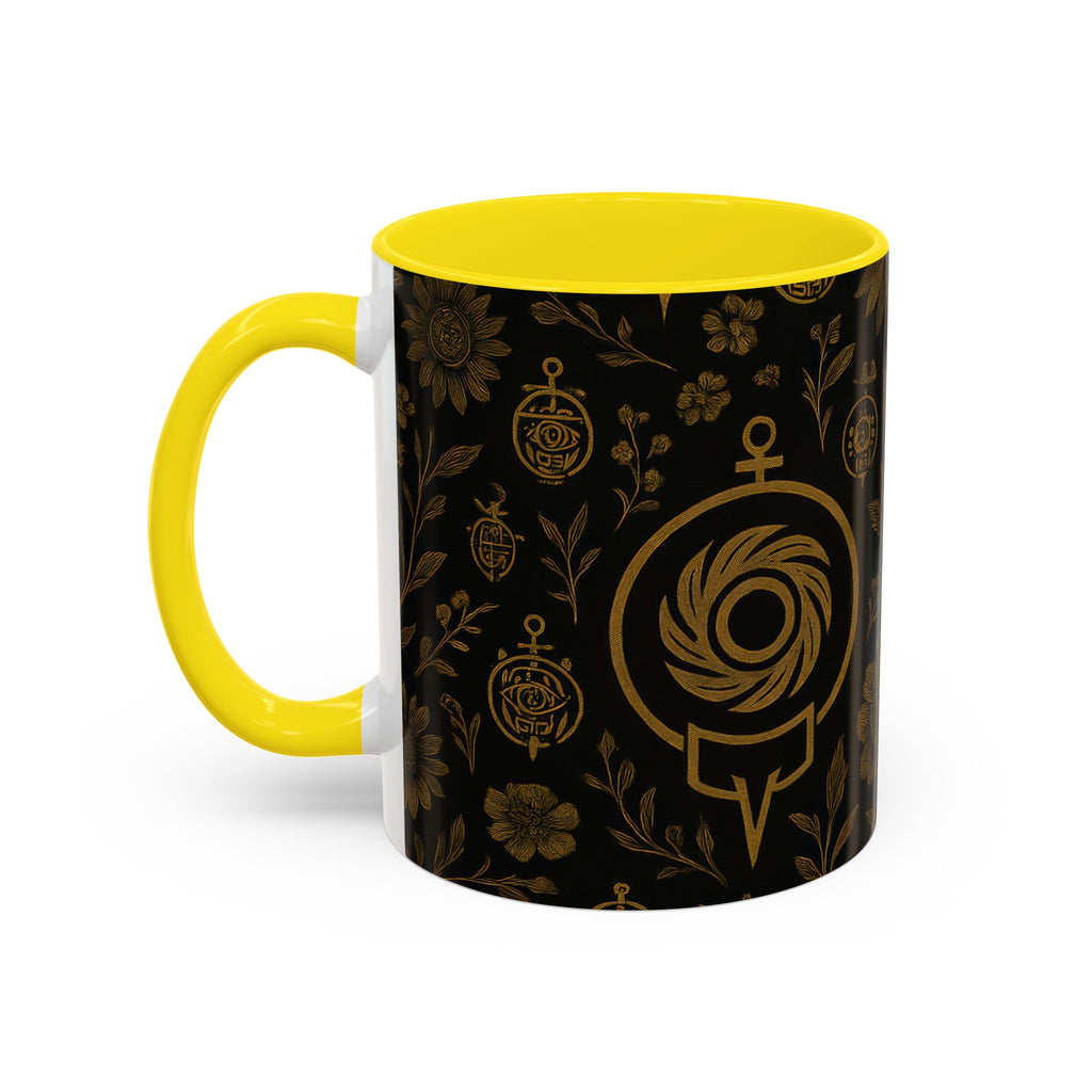 SEV ACCENT COFFEE MUG — NOIR GRAPHITE DEEP ANTIQUE GOLD FLORAL — alternate view 51 of 68