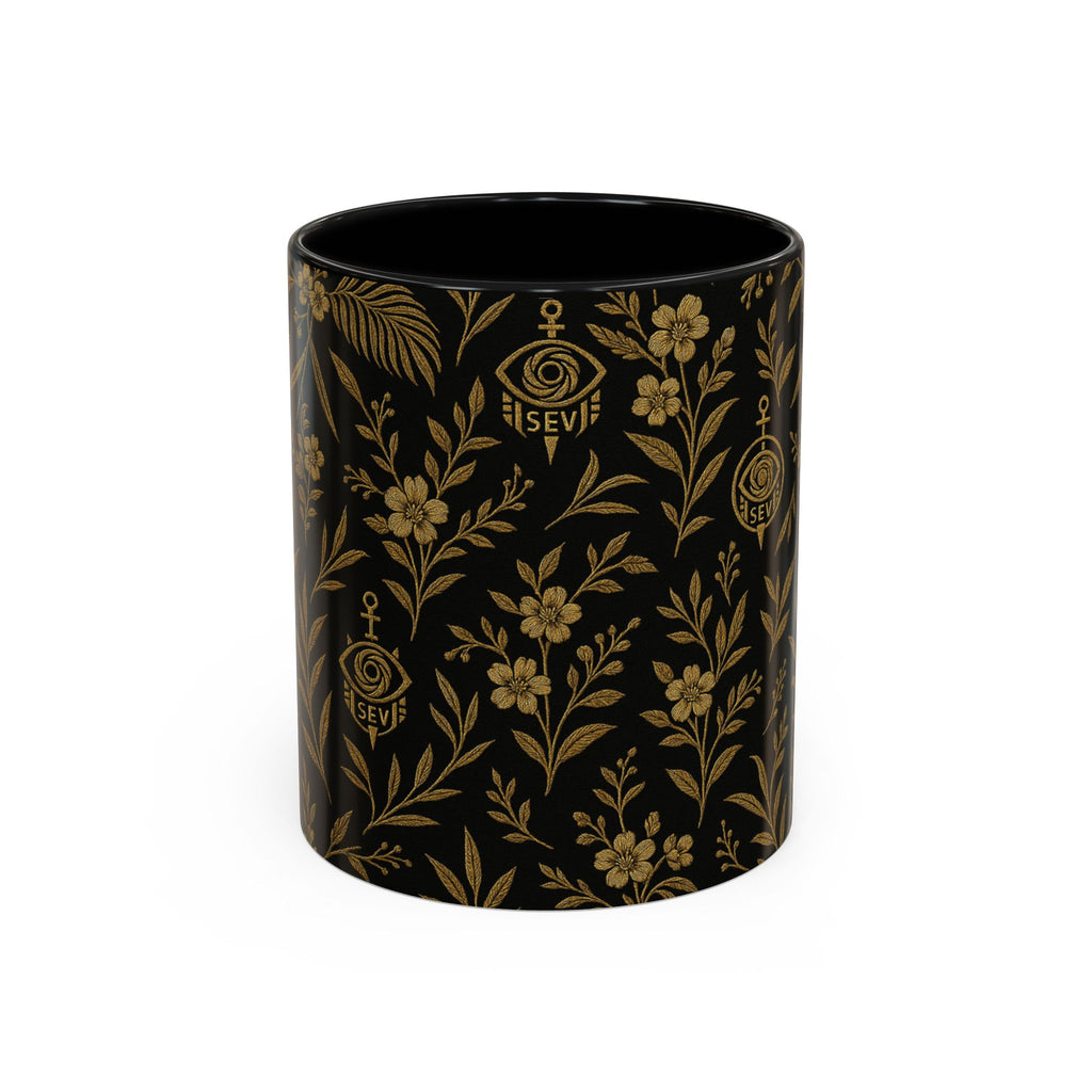 SEV ACCENT COFFEE MUG — TRUE NOIR RICH GOLD BOTANICAL — alternate view 19 of 68