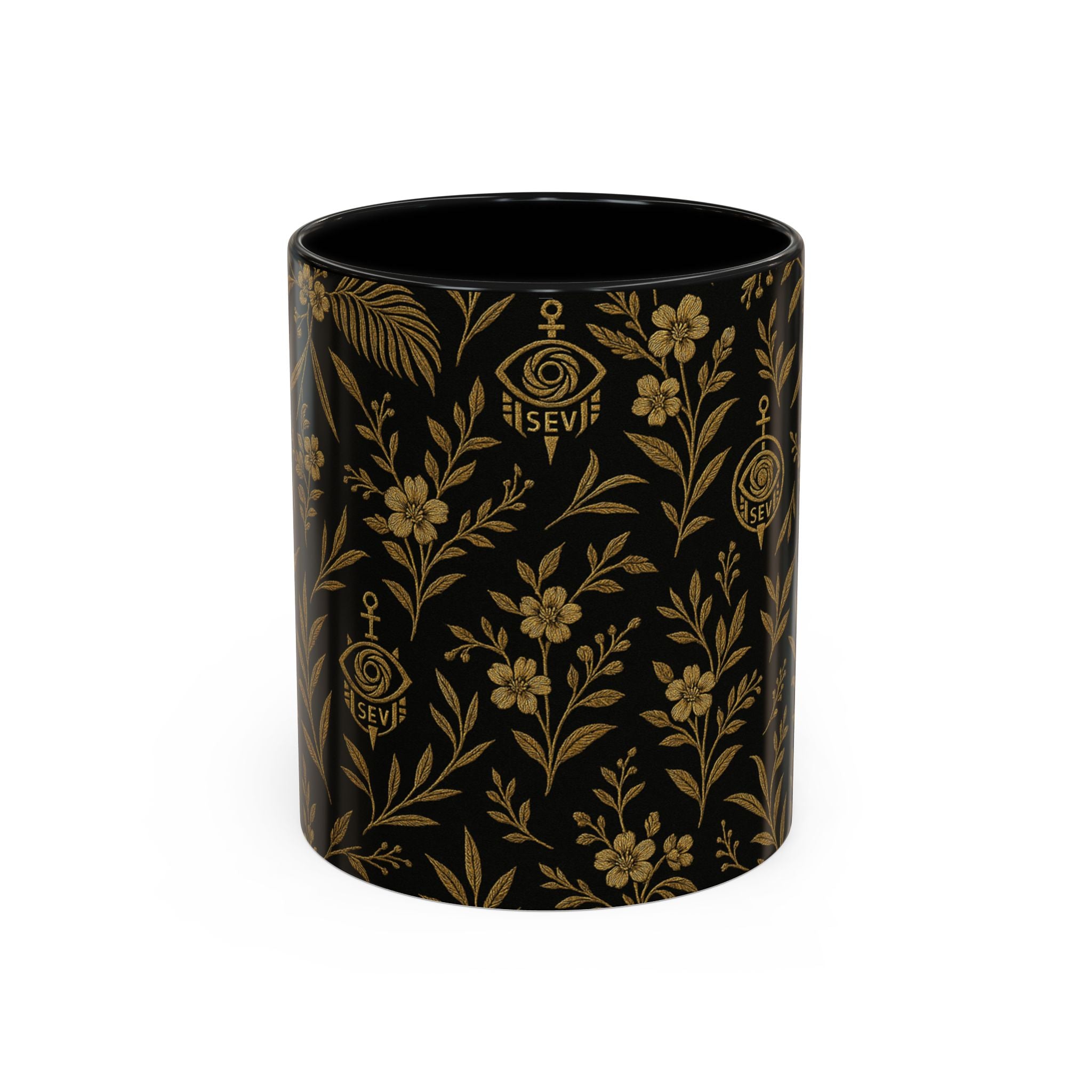 SEV ACCENT COFFEE MUG — TRUE NOIR RICH GOLD BOTANICAL — alternate view 19 of 68