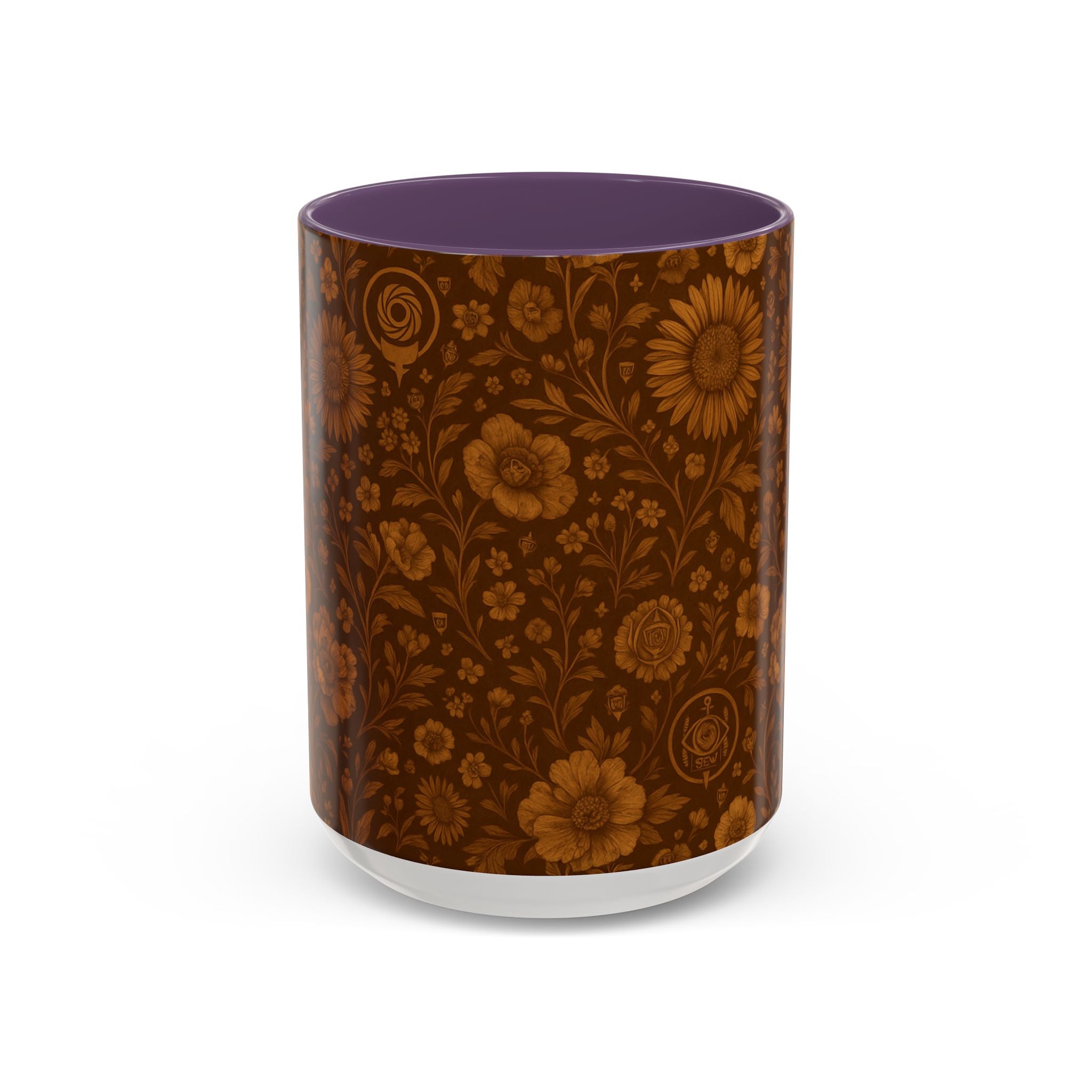SEV ACCENT COFFEE MUG — BURNT SIENNA OCHRE FLORAL — alternate view 18 of 68